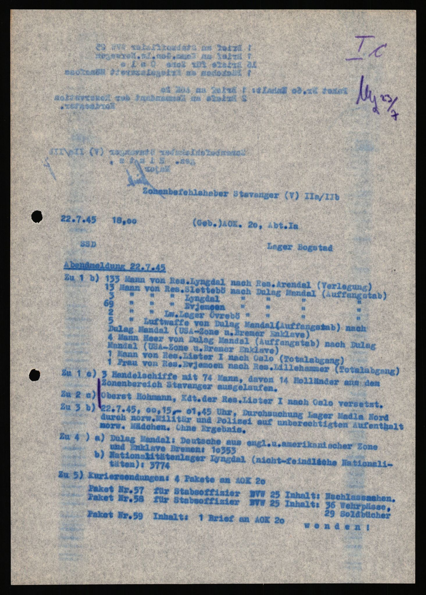 Deutscher Oberbefehlshaber Norwegen (DOBN), AV/RA-RAFA-2197/D/Dl/L0119: DB Zone Stavanger Abt. Ic, 1945, p. 329