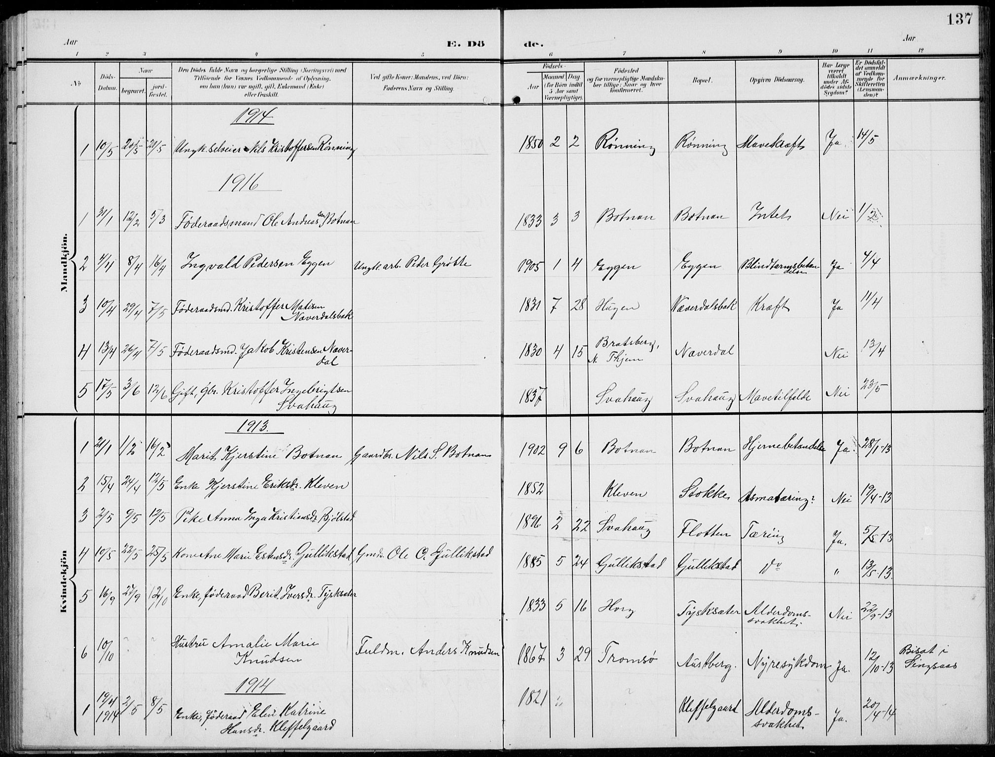 Kvikne prestekontor, SAH/PREST-064/H/Ha/Hab/L0004: Parish register (copy) no. 4, 1902-1937, p. 137