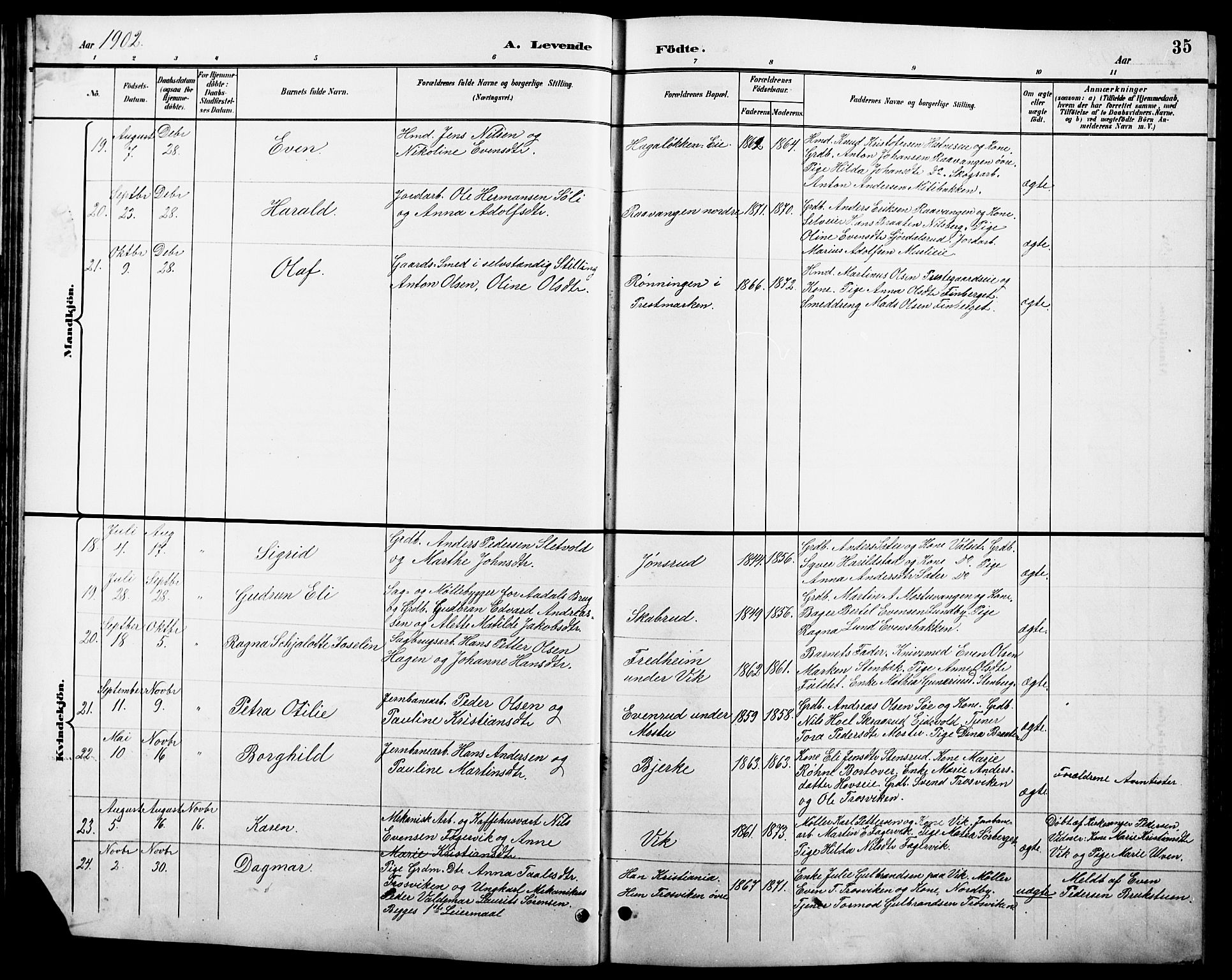 Stange prestekontor, SAH/PREST-002/L/L0011: Parish register (copy) no. 11, 1895-1917, p. 35