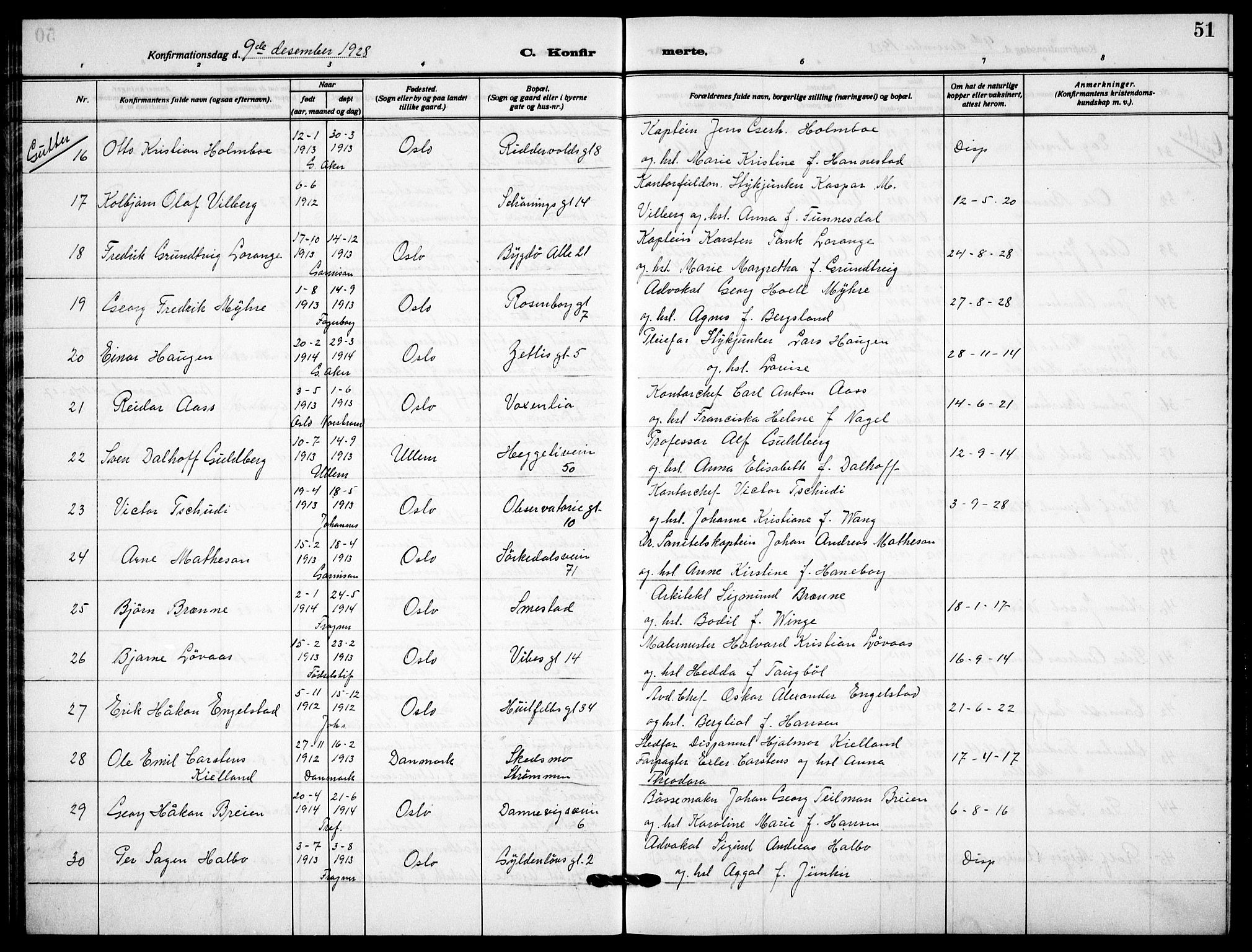 Garnisonsmenigheten Kirkebøker, AV/SAO-A-10846/F/Fa/L0017: Parish register (official) no. 17, 1926-1937, p. 51