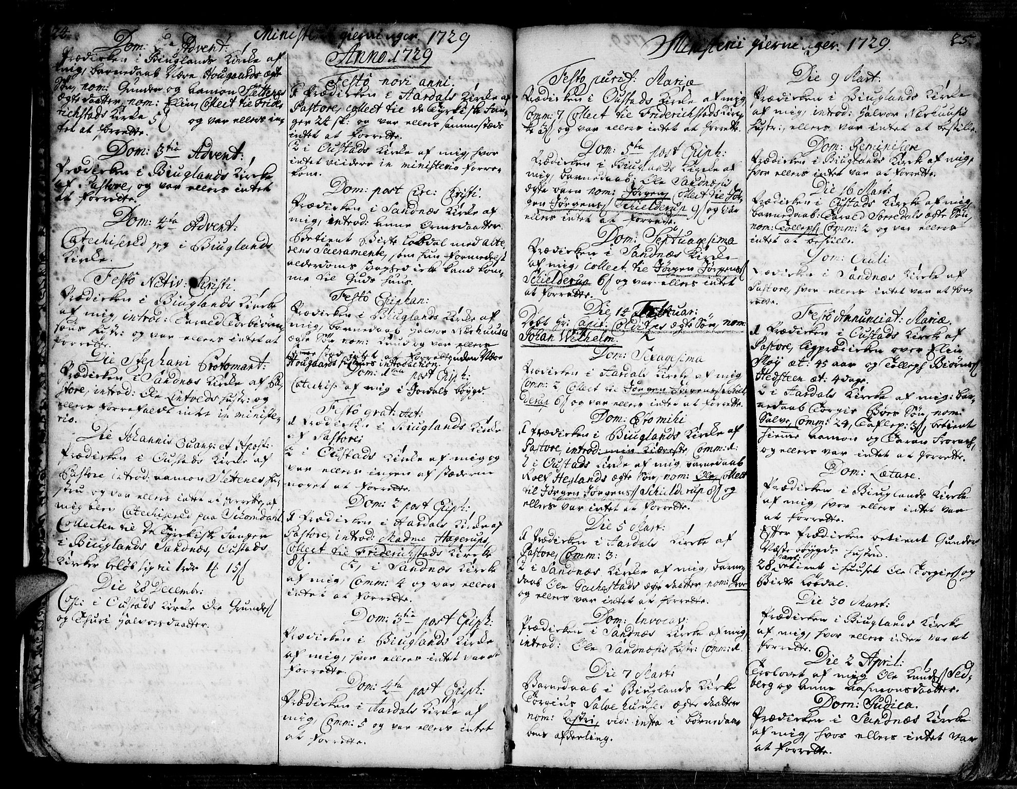 Bygland sokneprestkontor, SAK/1111-0006/F/Fa/Fab/L0001: Parish register (official) no. A 1, 1725-1766, p. 24-25