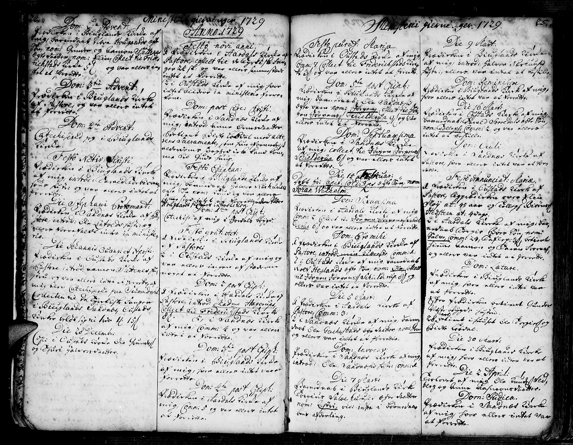 Bygland sokneprestkontor, AV/SAK-1111-0006/F/Fa/Fab/L0001: Parish register (official) no. A 1, 1725-1766, p. 24-25