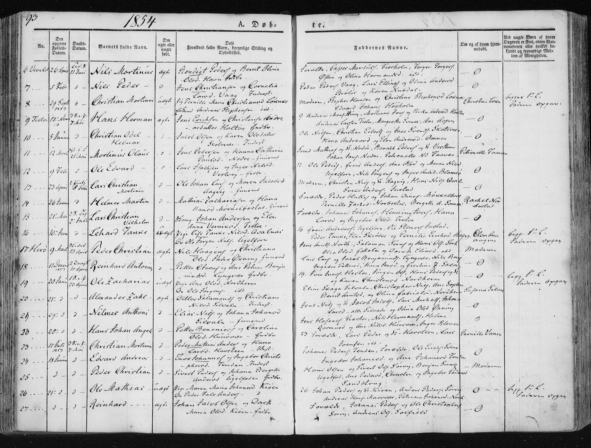 Ministerialprotokoller, klokkerbøker og fødselsregistre - Nordland, SAT/A-1459/830/L0446: Parish register (official) no. 830A10, 1831-1865, p. 93
