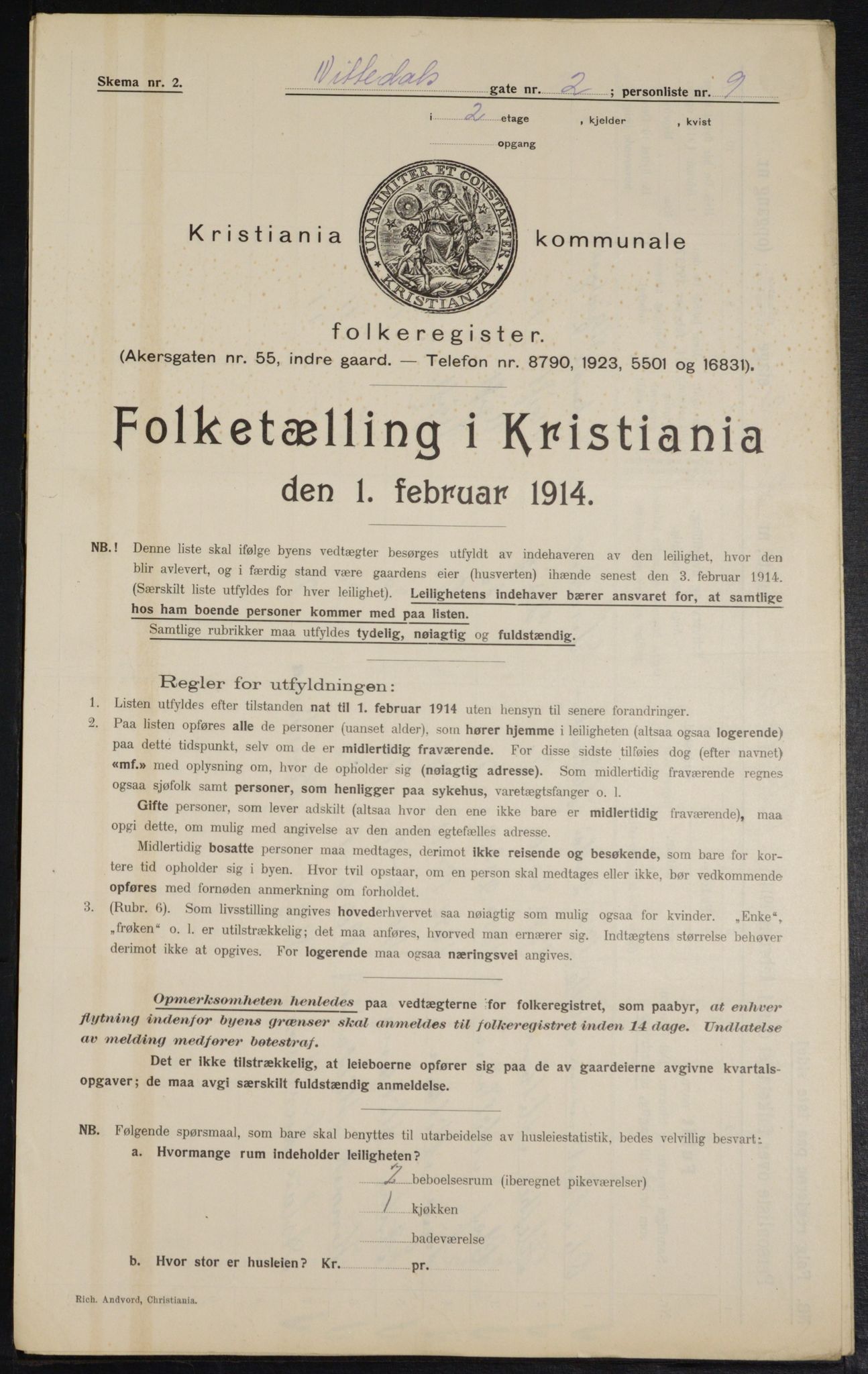 OBA, Municipal Census 1914 for Kristiania, 1914, p. 71222