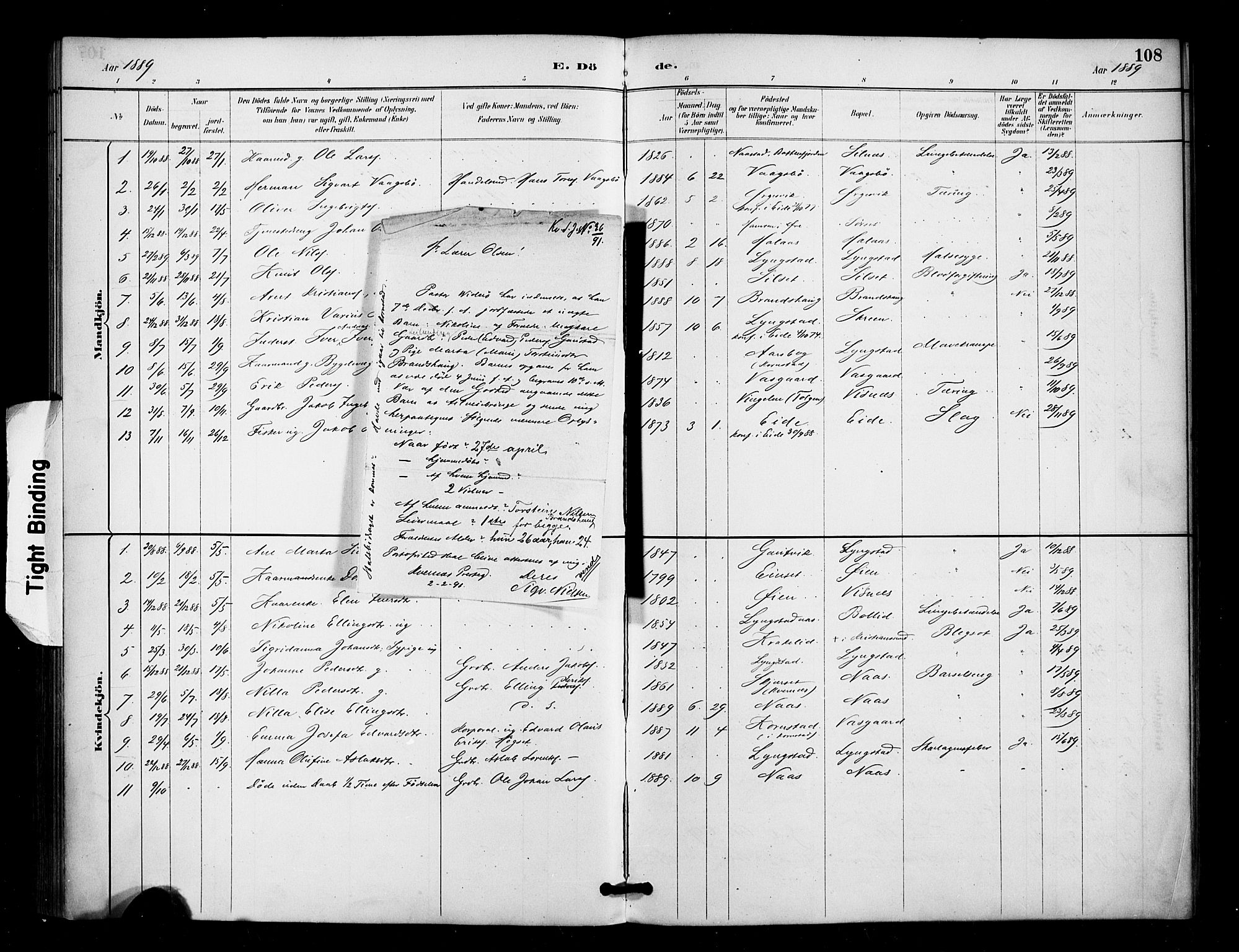Ministerialprotokoller, klokkerbøker og fødselsregistre - Møre og Romsdal, SAT/A-1454/571/L0836: Parish register (official) no. 571A01, 1884-1899, p. 108