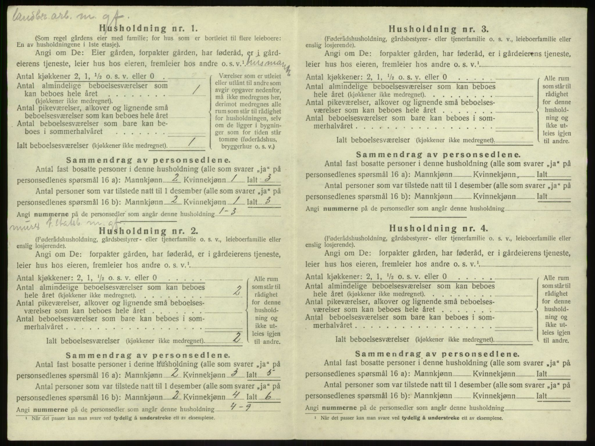 SAB, 1920 census for Jølster, 1920, p. 850