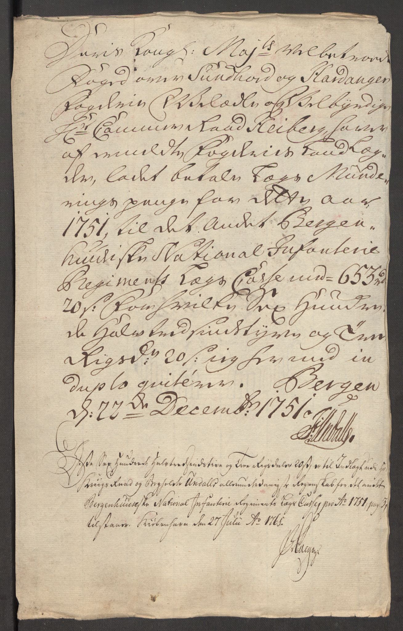 Rentekammeret inntil 1814, Reviderte regnskaper, Fogderegnskap, RA/EA-4092/R48/L3056: Fogderegnskap Sunnhordland og Hardanger, 1751, p. 399