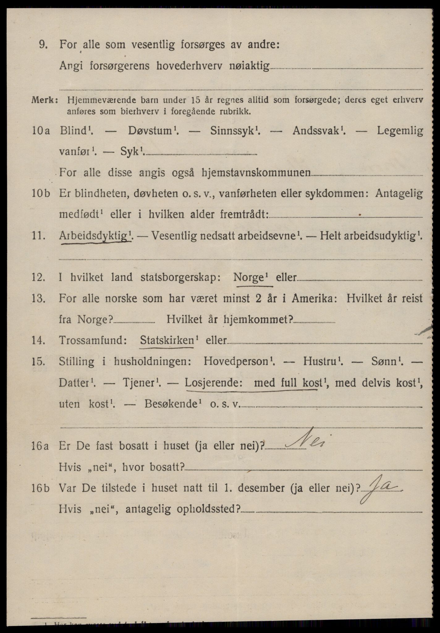 SAT, 1920 census for Stranda, 1920, p. 2412