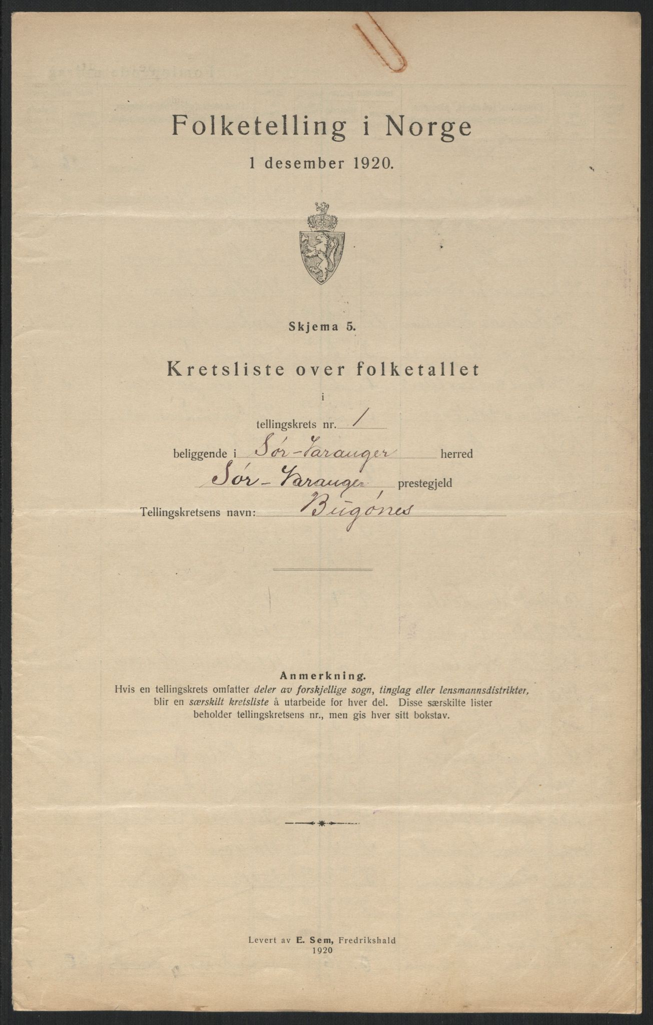 SATØ, 1920 census for Sør-Varanger, 1920, p. 6