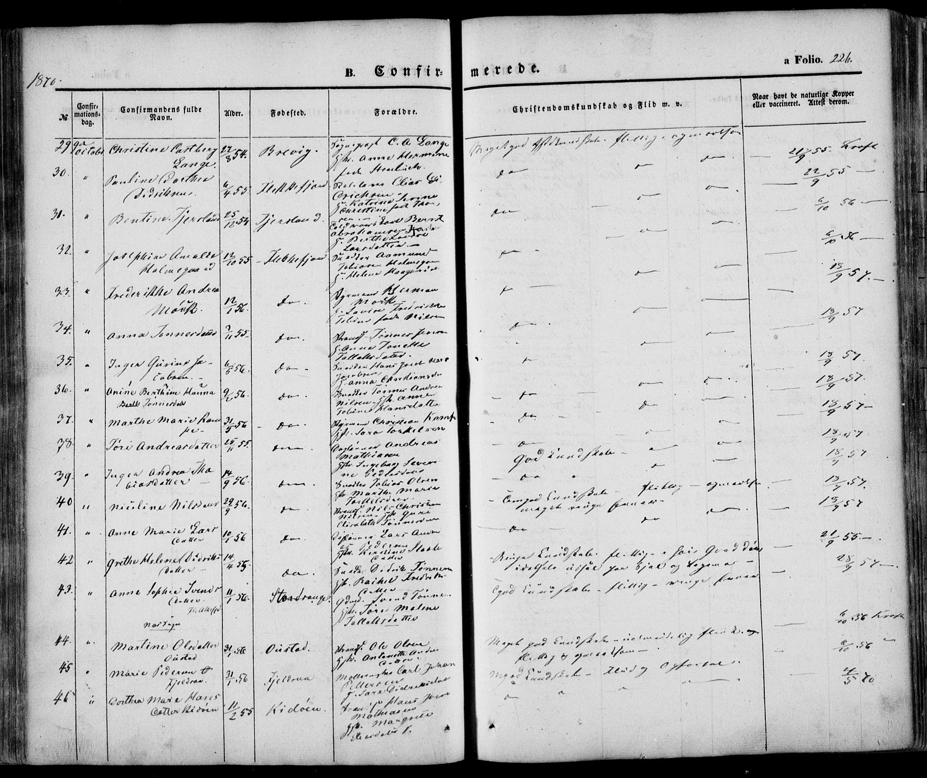 Flekkefjord sokneprestkontor, AV/SAK-1111-0012/F/Fa/Fac/L0005: Parish register (official) no. A 5, 1849-1875, p. 226