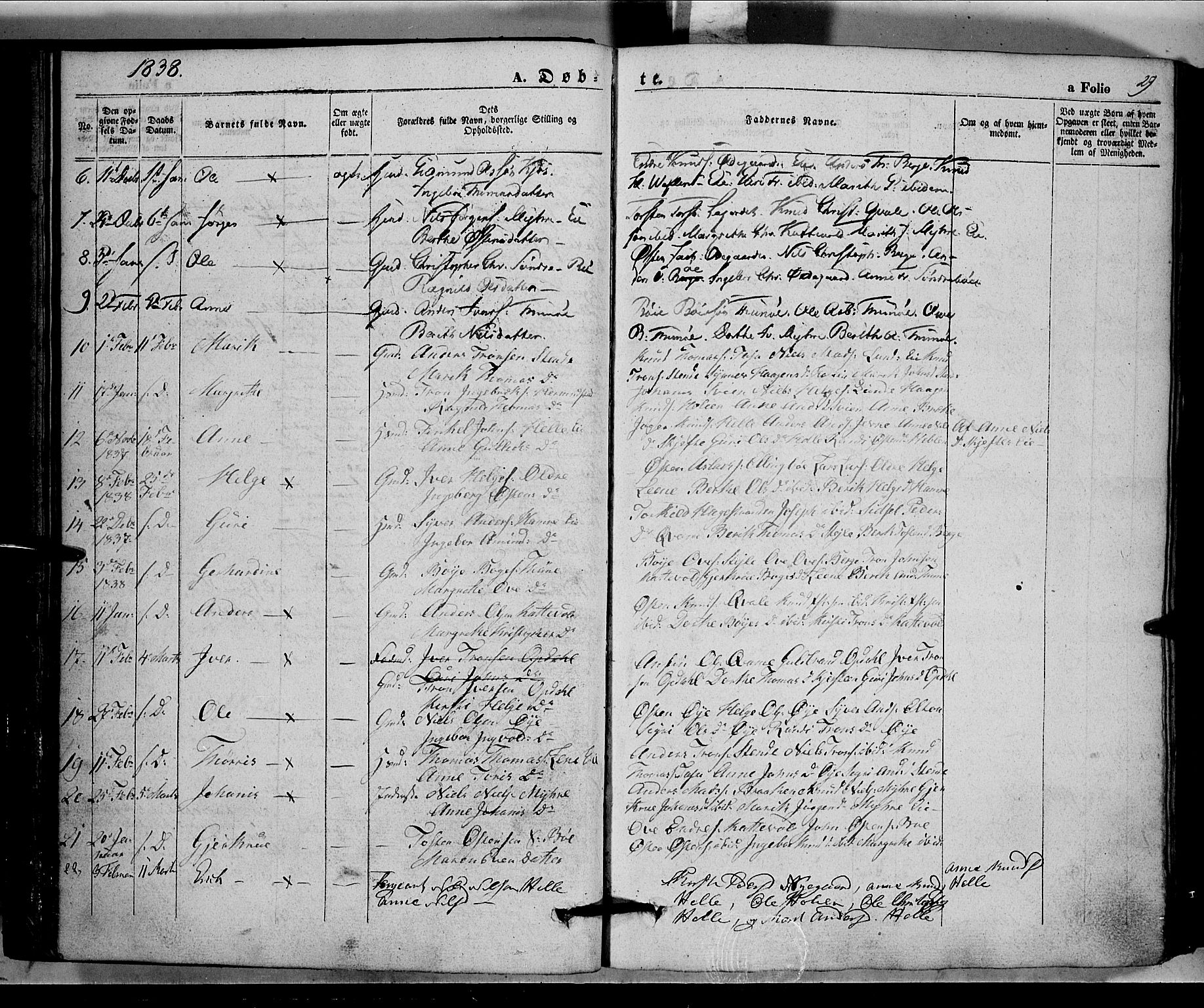 Vang prestekontor, Valdres, SAH/PREST-140/H/Ha/L0005: Parish register (official) no. 5, 1831-1845, p. 29