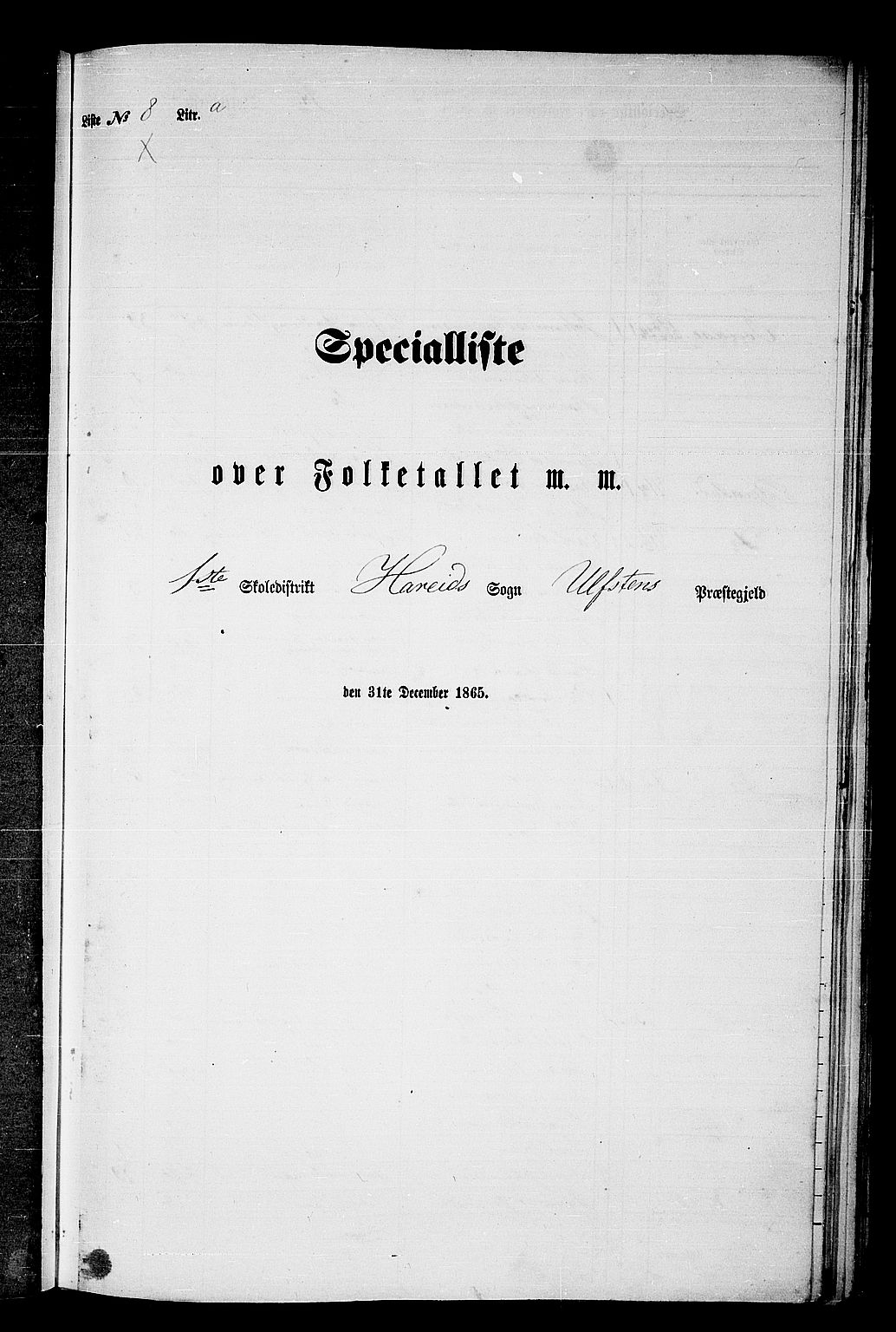 RA, 1865 census for Ulstein, 1865, p. 99