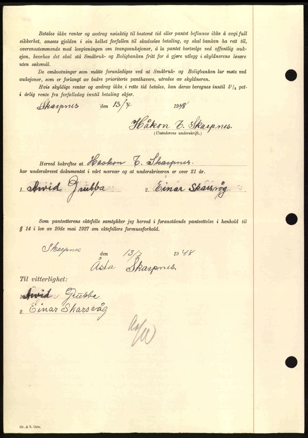 Hitra sorenskriveri, AV/SAT-A-0018/2/2C/2Ca: Mortgage book no. B1, 1939-1949, Diary no: : 901/1948