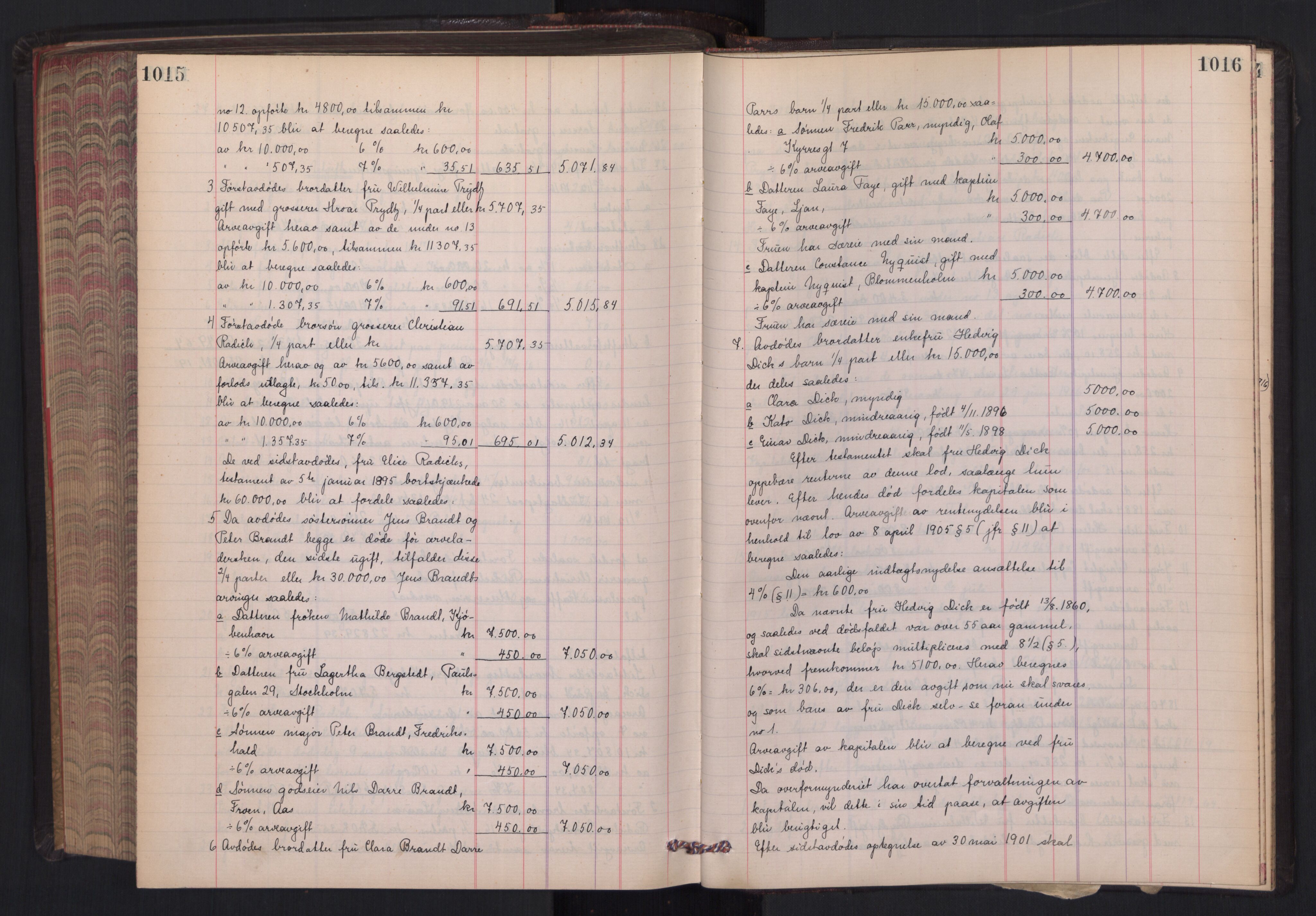 Oslo skifterett, AV/SAO-A-10383/H/Hd/Hdb/L0011: Skifteutlodningsprotokoll, 1915-1917, p. 1015-1016