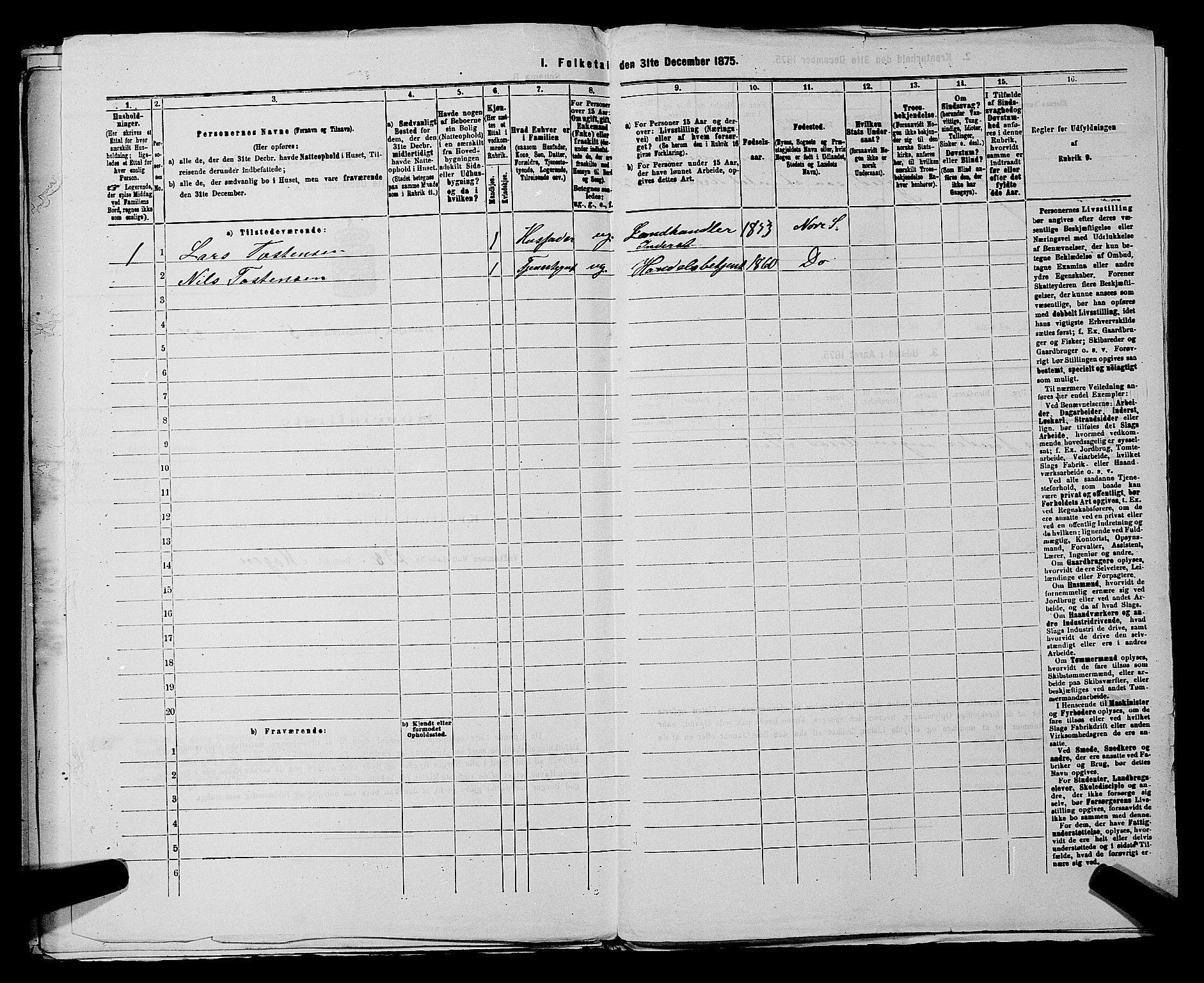 SAKO, 1875 census for 0633P Nore, 1875, p. 698