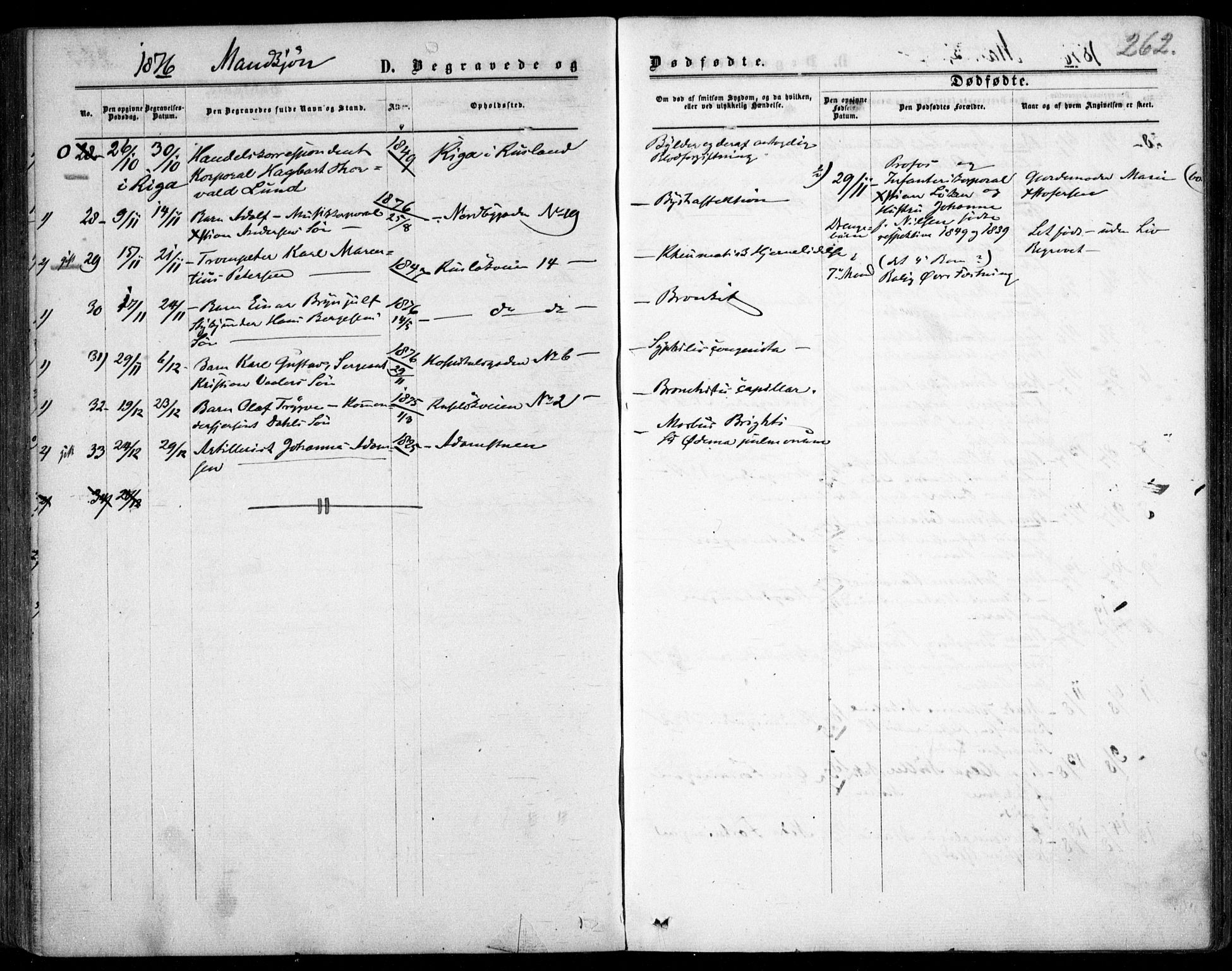 Garnisonsmenigheten Kirkebøker, AV/SAO-A-10846/F/Fa/L0011: Parish register (official) no. 11, 1870-1880, p. 262