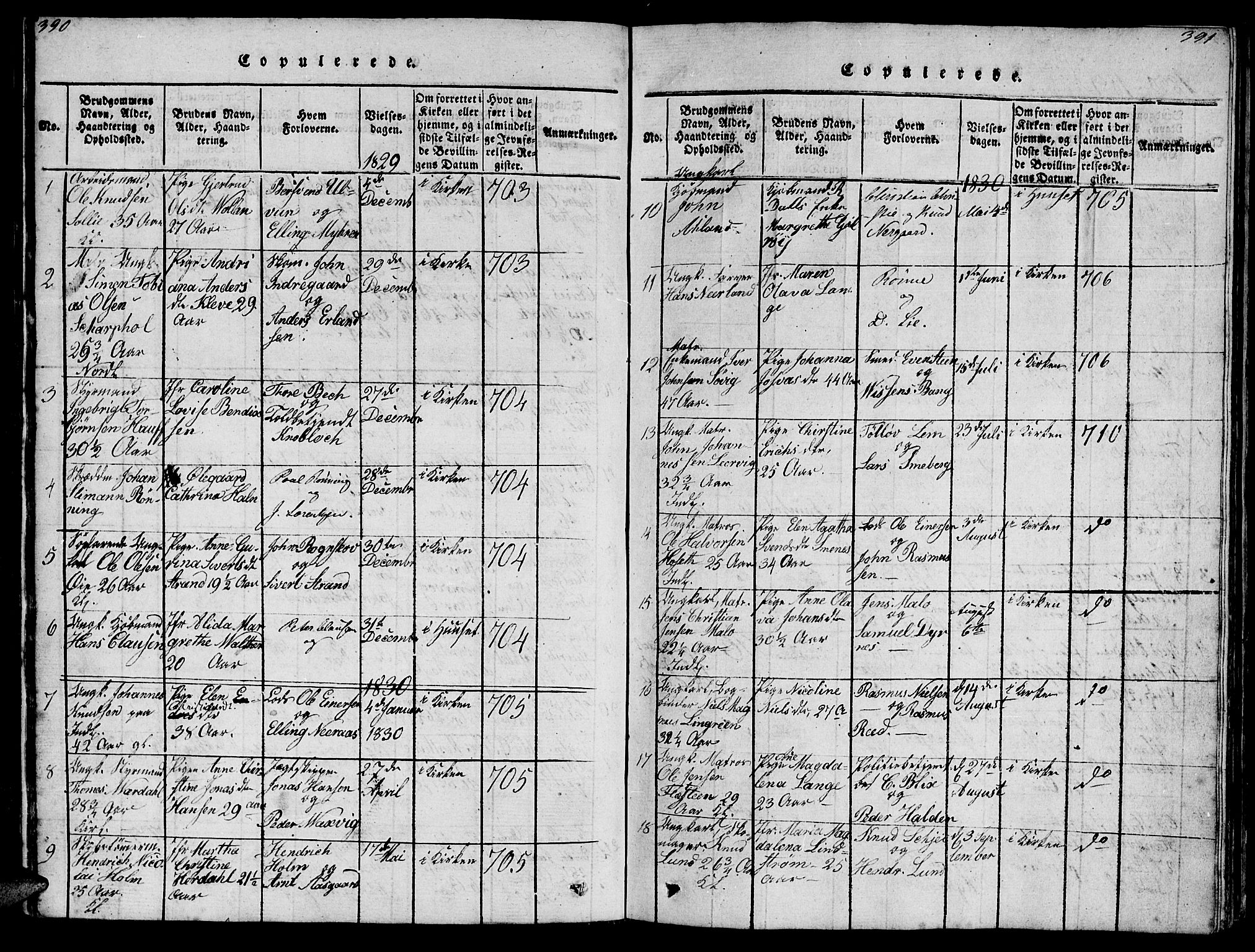 Ministerialprotokoller, klokkerbøker og fødselsregistre - Møre og Romsdal, SAT/A-1454/572/L0856: Parish register (copy) no. 572C01, 1819-1832, p. 390-391