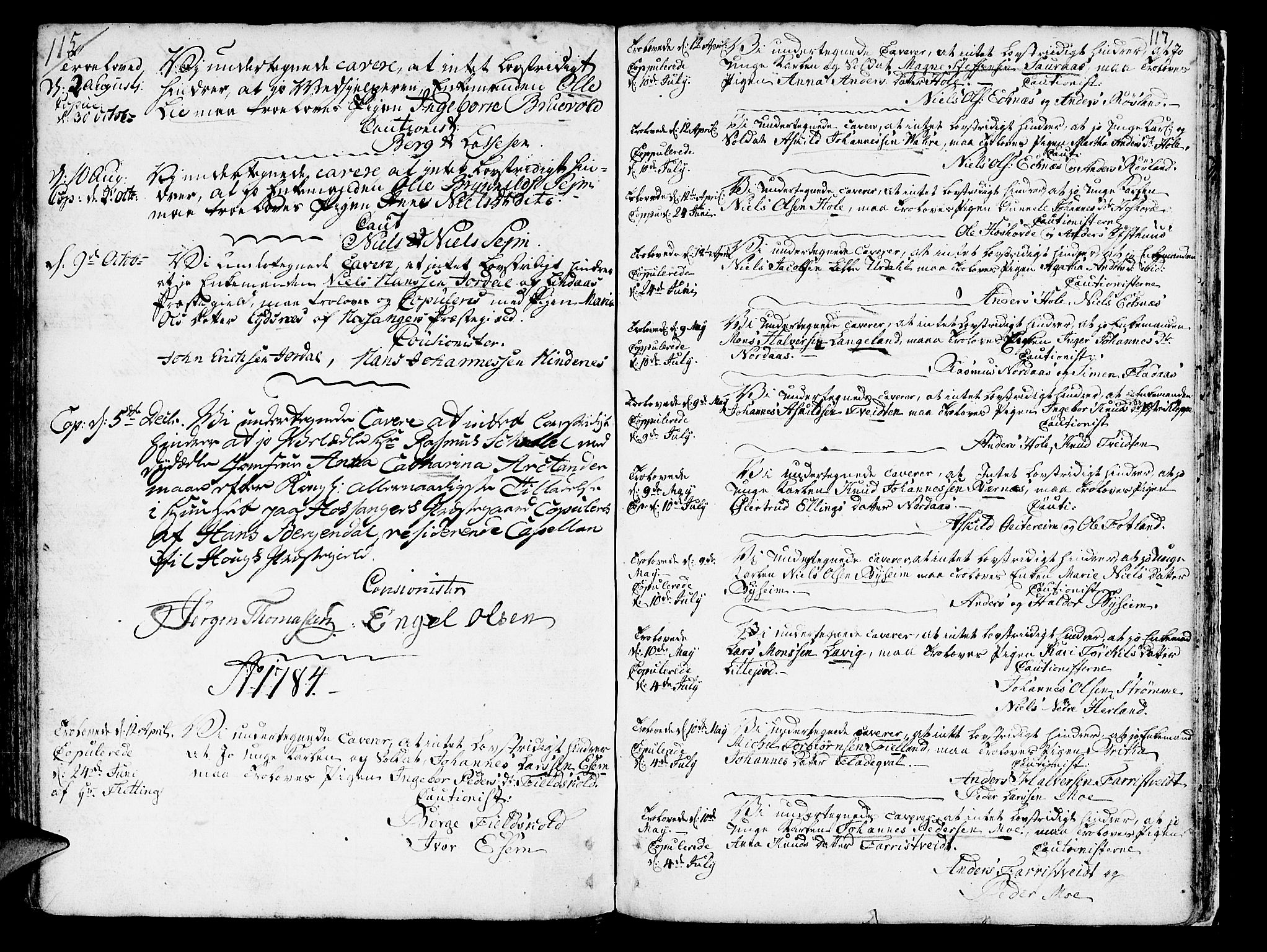 Hosanger sokneprestembete, AV/SAB-A-75801/H/Haa: Parish register (official) no. A 2 /1, 1766-1793, p. 117