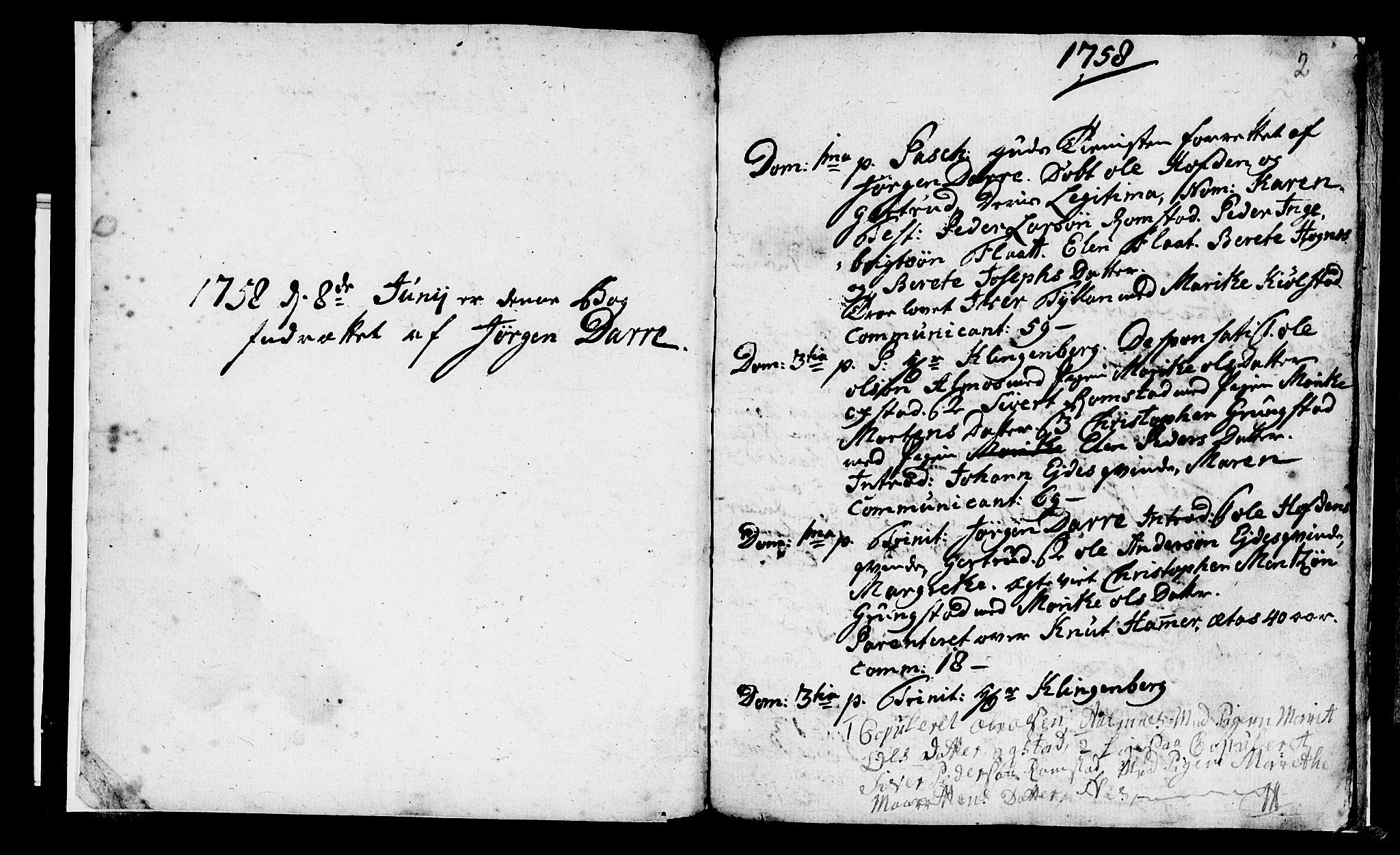 Ministerialprotokoller, klokkerbøker og fødselsregistre - Nord-Trøndelag, SAT/A-1458/765/L0561: Parish register (official) no. 765A02, 1758-1765, p. 2