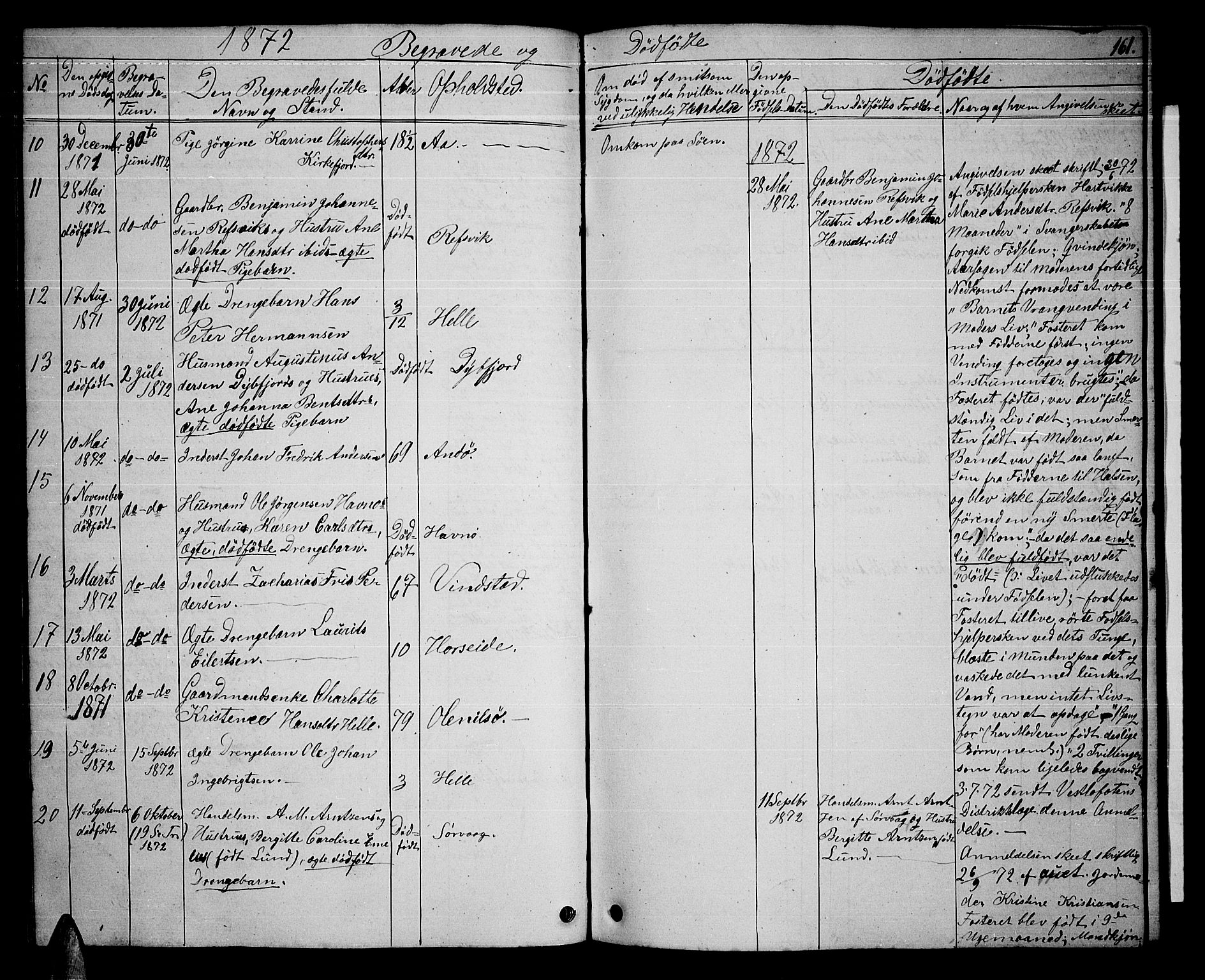 Ministerialprotokoller, klokkerbøker og fødselsregistre - Nordland, SAT/A-1459/886/L1224: Parish register (copy) no. 886C01, 1843-1873, p. 161