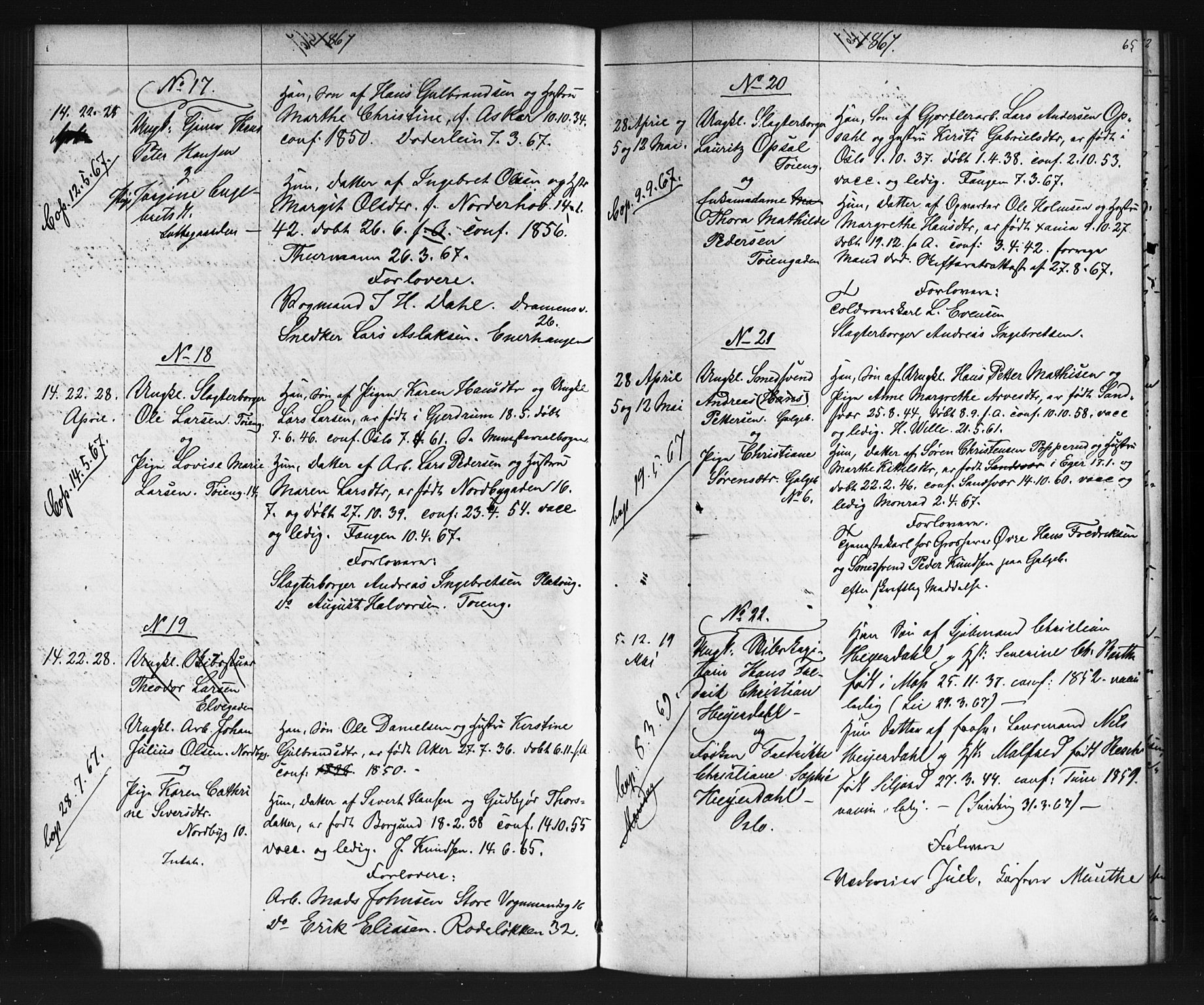 Grønland prestekontor Kirkebøker, AV/SAO-A-10848/G/Ga/L0002: Parish register (copy) no. 2, 1861-1863, p. 65