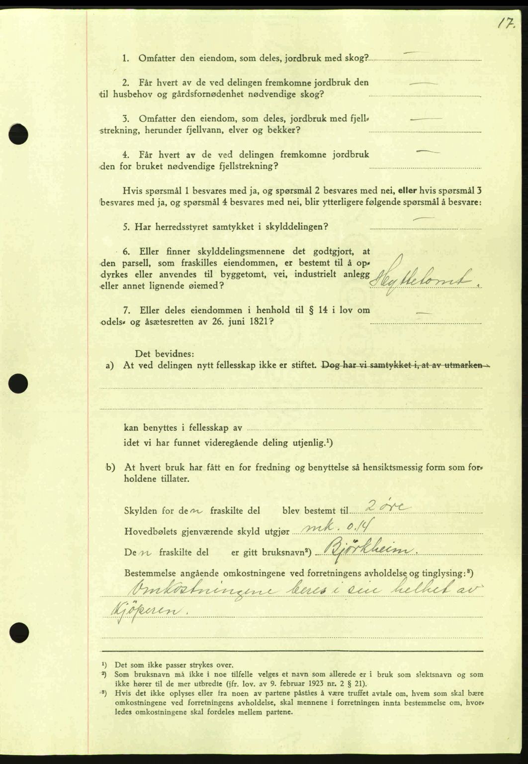 Nordmøre sorenskriveri, AV/SAT-A-4132/1/2/2Ca: Mortgage book no. A96, 1943-1944, Diary no: : 1983/1943