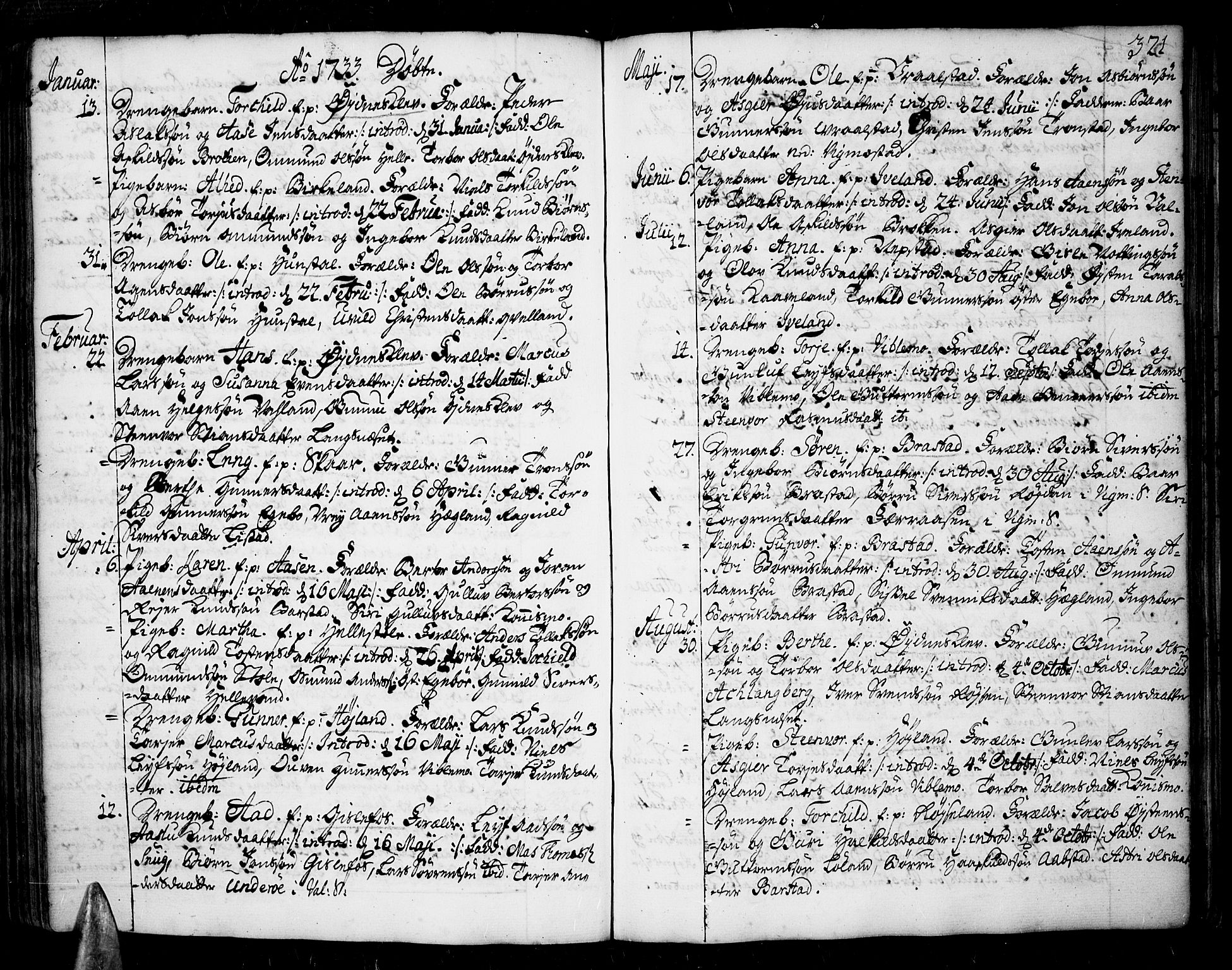 Sør-Audnedal sokneprestkontor, AV/SAK-1111-0039/F/Fa/Fab/L0001: Parish register (official) no. A 1 /4, 1726-1774, p. 321