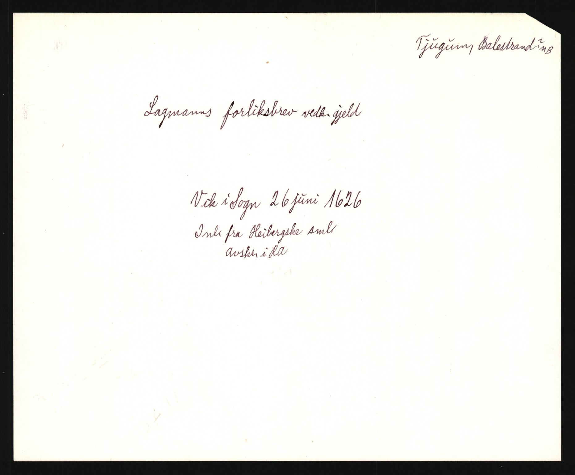 Riksarkivets diplomsamling, AV/RA-EA-5965/F35/F35e/L0030: Registreringssedler Sogn og Fjordane, 1400-1700, p. 239