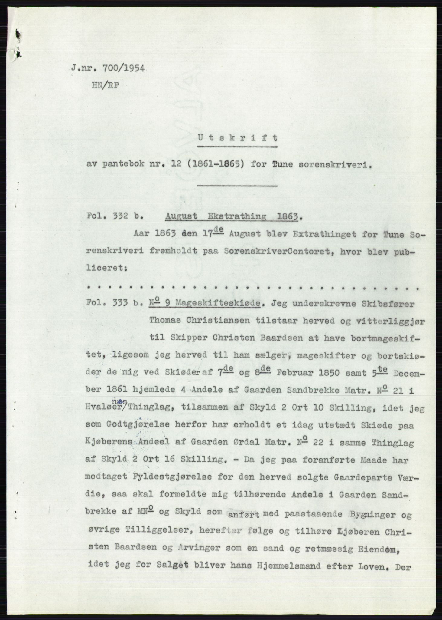 Statsarkivet i Oslo, SAO/A-10621/Z/Zd/L0001: Avskrifter, j.nr 34/1953 og 385-1291/1954, 1953-1954, p. 138