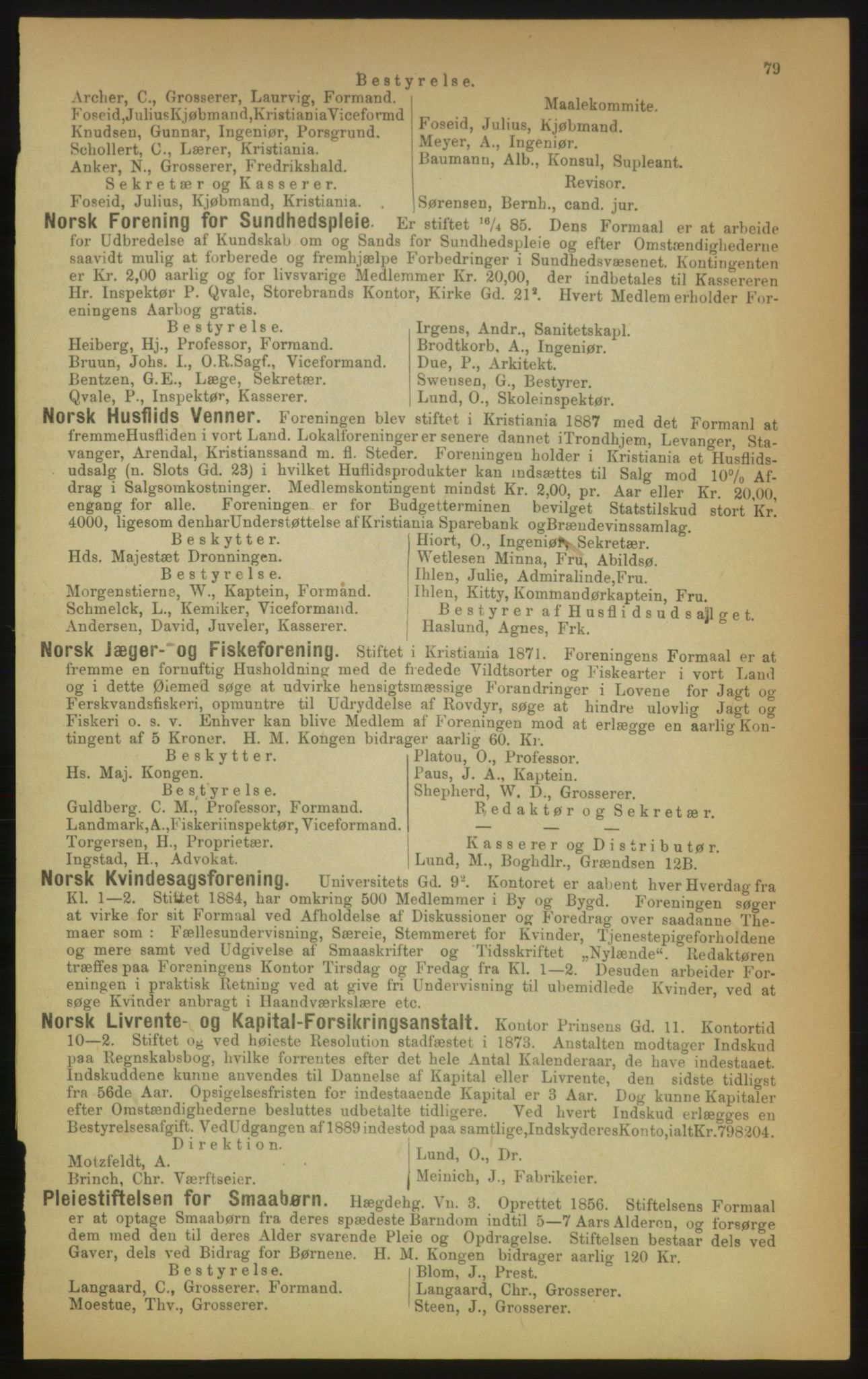 Kristiania/Oslo adressebok, PUBL/-, 1891, p. 79