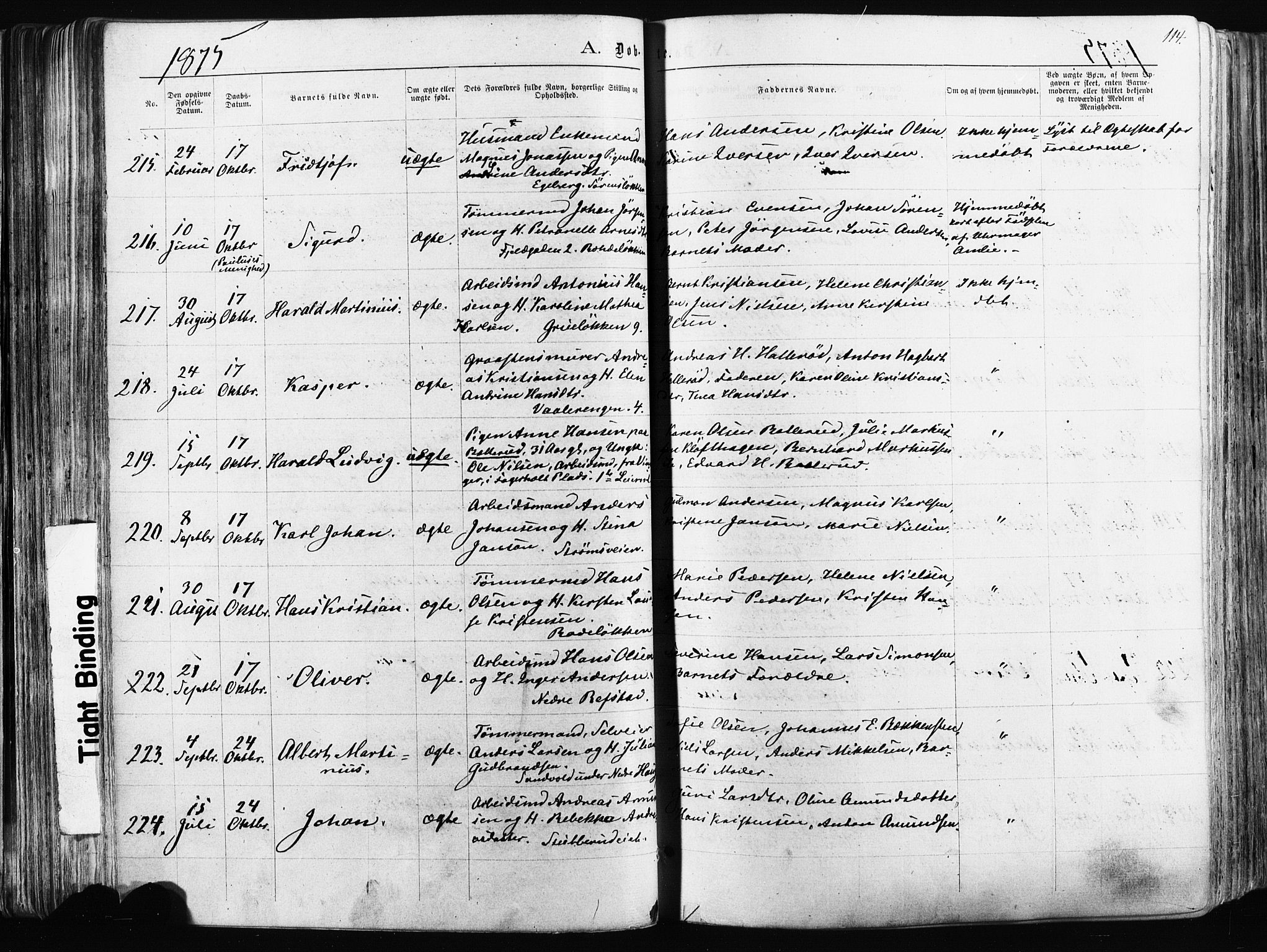 Østre Aker prestekontor Kirkebøker, AV/SAO-A-10840/F/Fa/L0003: Parish register (official) no. I 3, 1869-1875, p. 114