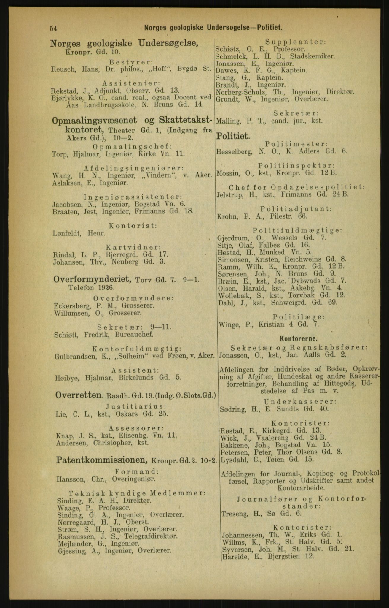 Kristiania/Oslo adressebok, PUBL/-, 1900, p. 54