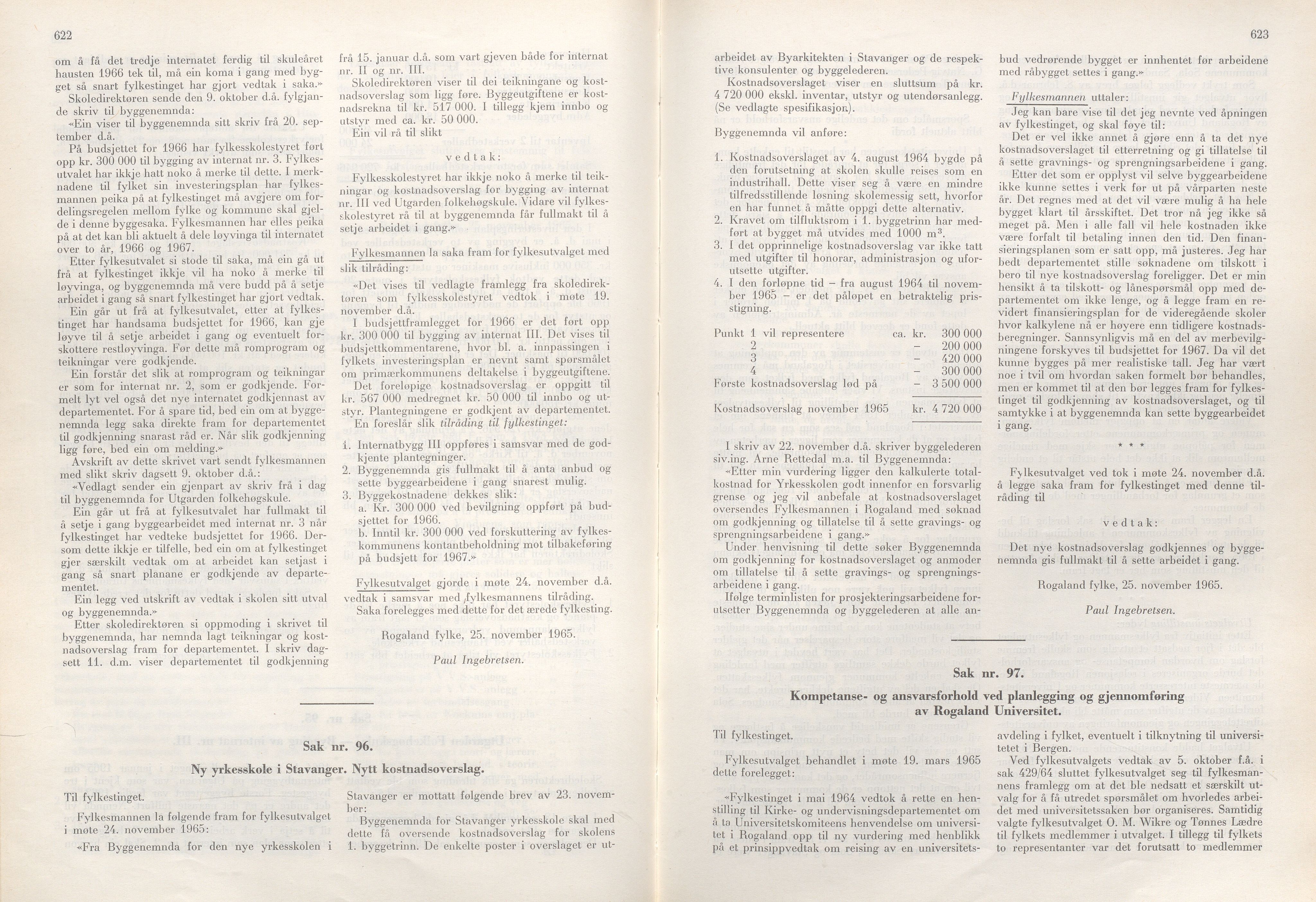 Rogaland fylkeskommune - Fylkesrådmannen , IKAR/A-900/A/Aa/Aaa/L0085: Møtebok , 1965, p. 622-623