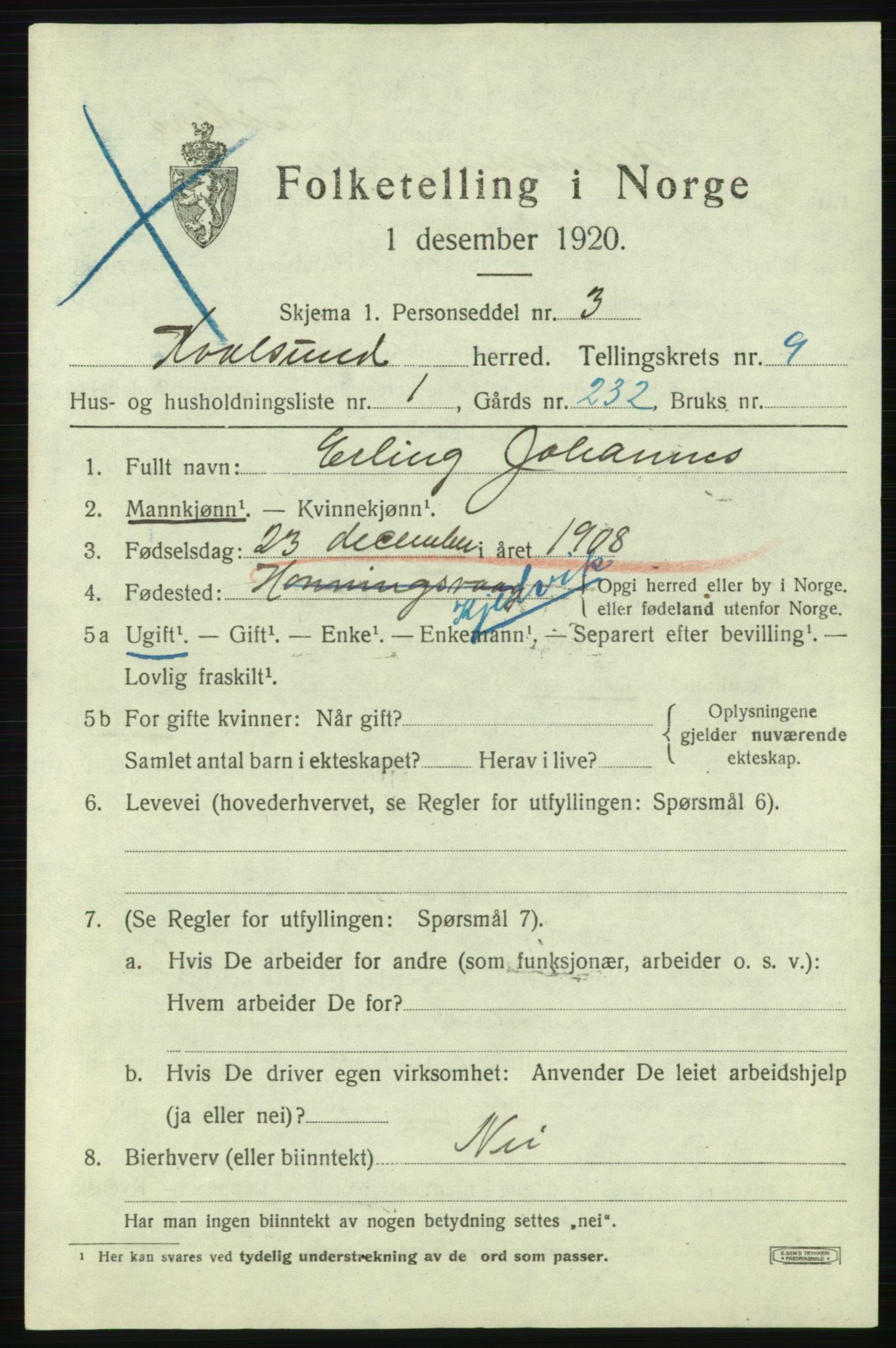 SATØ, 1920 census for , 1920, p. 2770