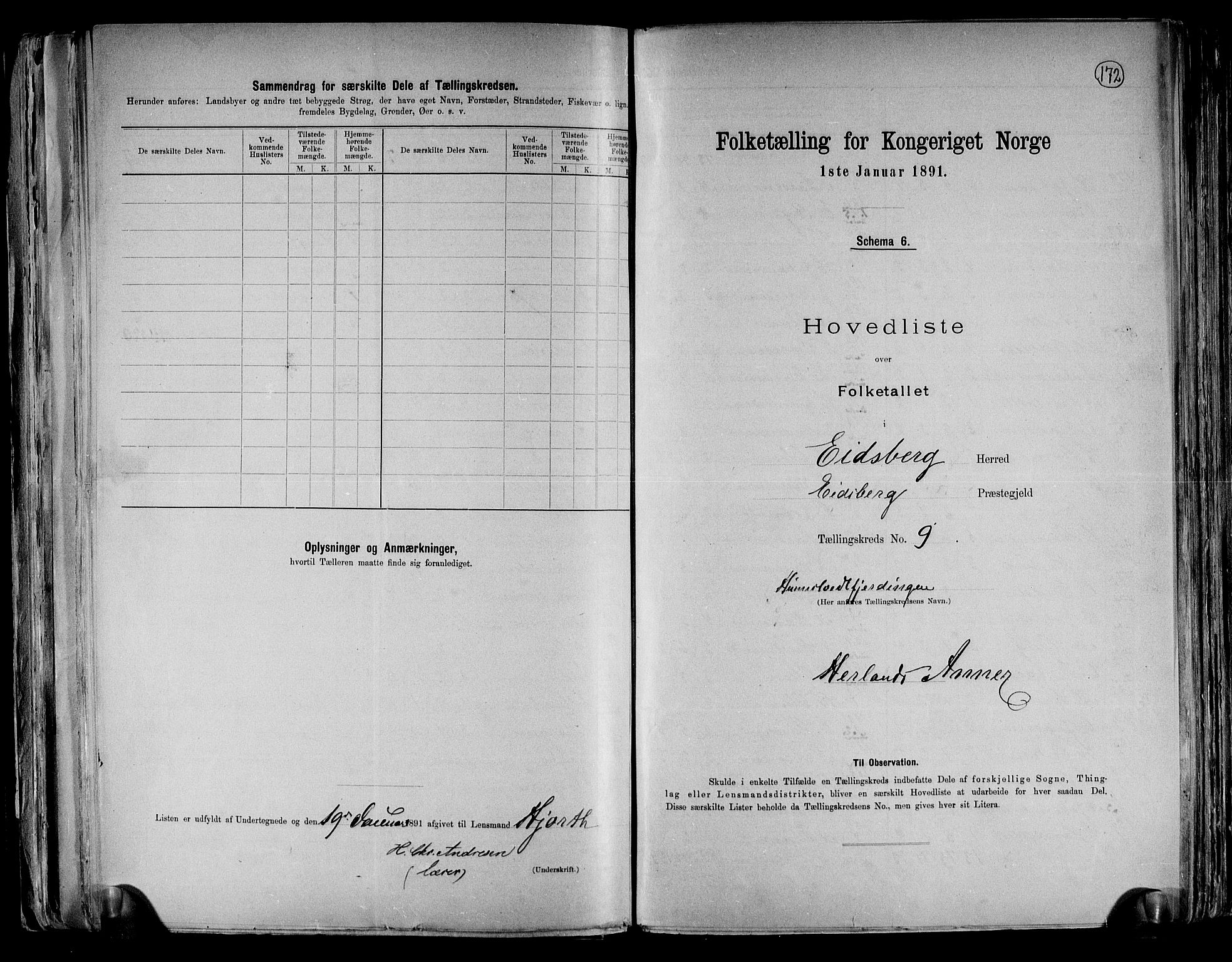 RA, 1891 census for 0125 Eidsberg, 1891, p. 24
