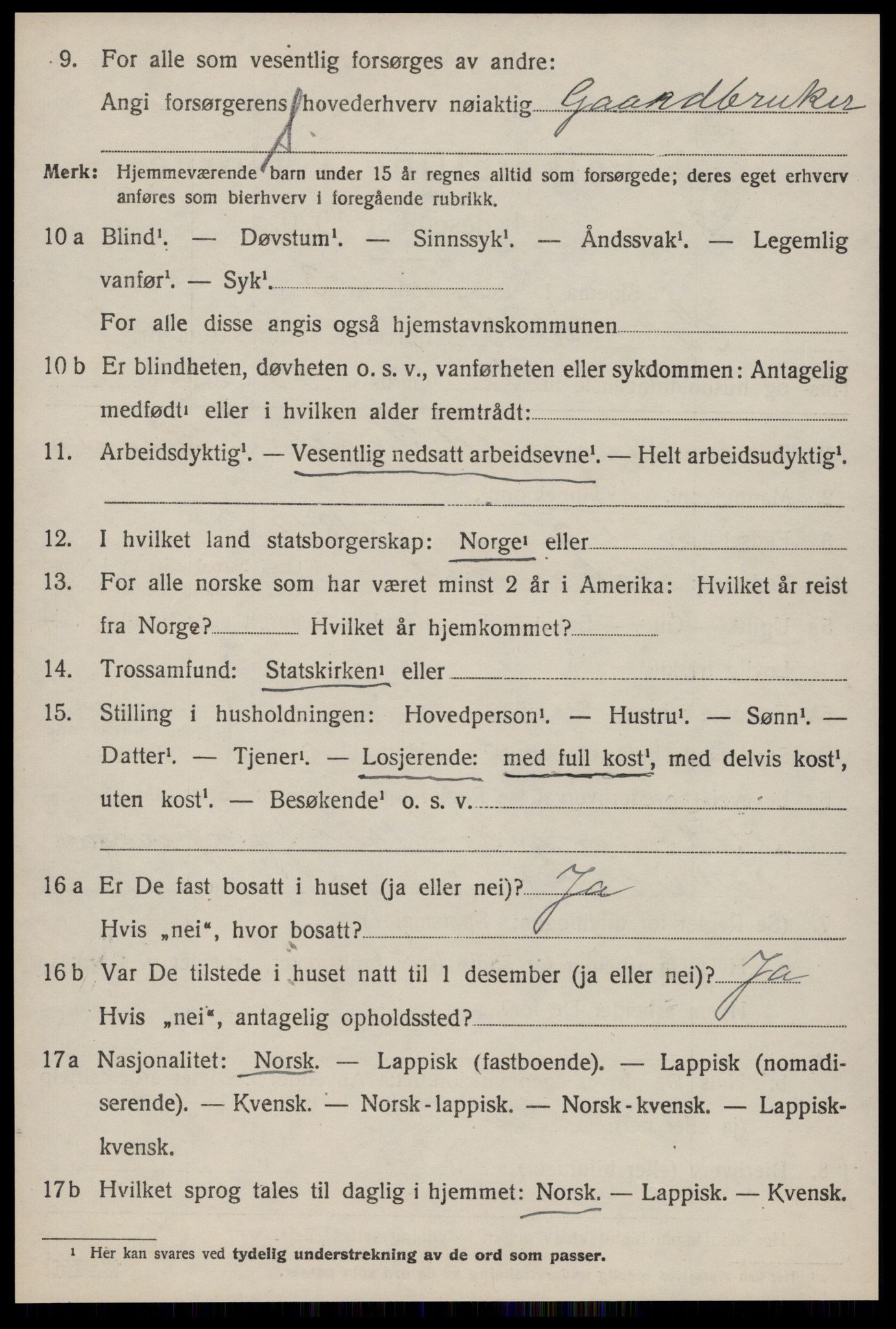 SAT, 1920 census for Soknedal, 1920, p. 3581