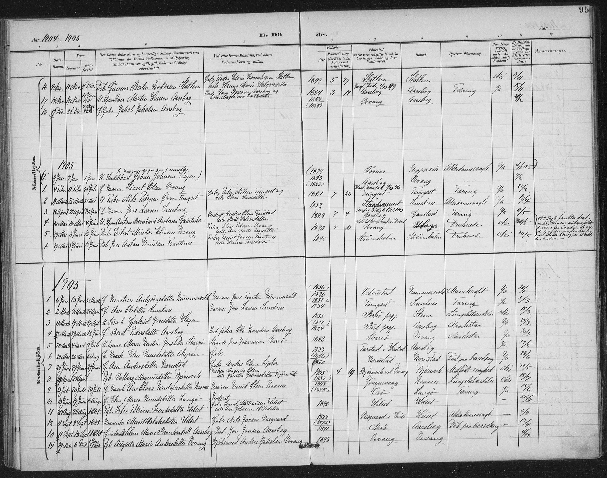 Ministerialprotokoller, klokkerbøker og fødselsregistre - Møre og Romsdal, SAT/A-1454/570/L0833: Parish register (official) no. 570A07, 1901-1914, p. 95