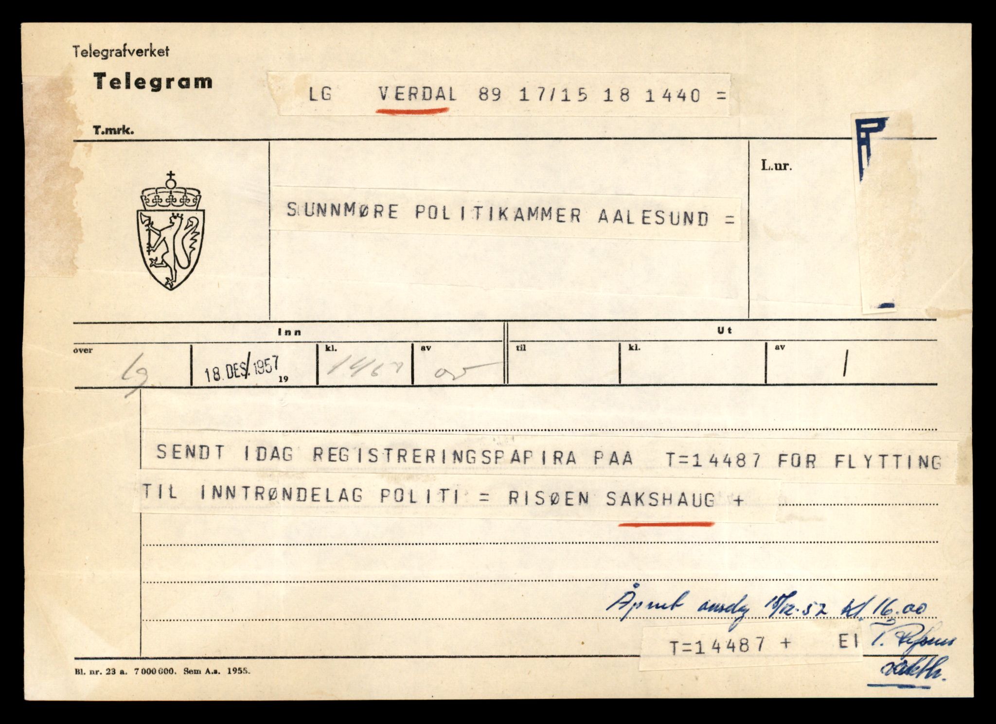 Møre og Romsdal vegkontor - Ålesund trafikkstasjon, AV/SAT-A-4099/F/Fe/L0046: Registreringskort for kjøretøy T 14445 - T 14579, 1927-1998