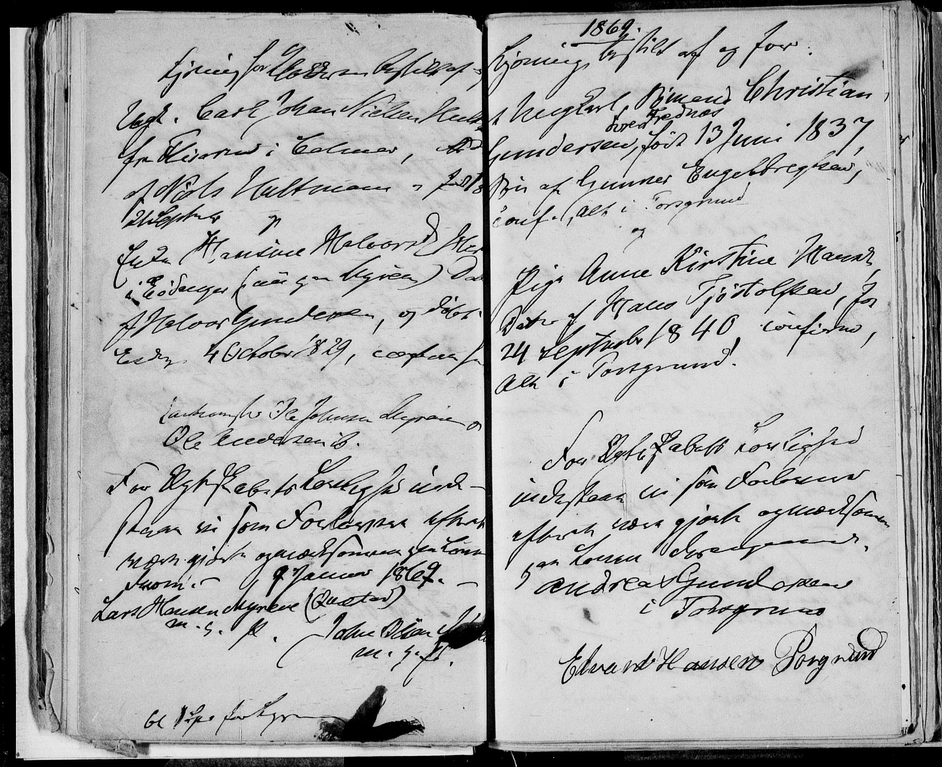 Eidanger kirkebøker, SAKO/A-261/H/Ha/L0001: Banns register no. 1, 1863-1874