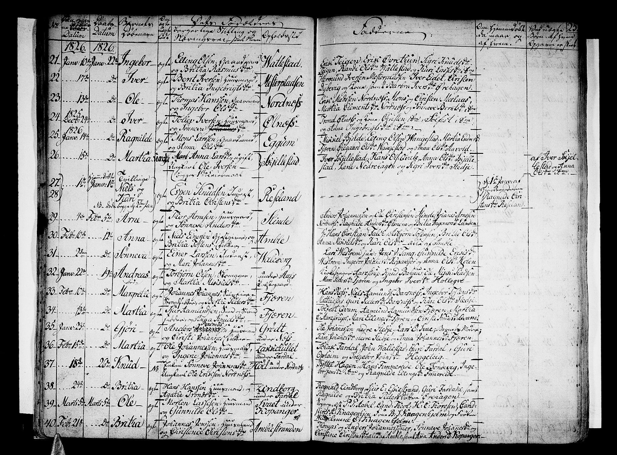 Sogndal sokneprestembete, SAB/A-81301/H/Haa/Haaa/L0010: Parish register (official) no. A 10, 1821-1838, p. 25