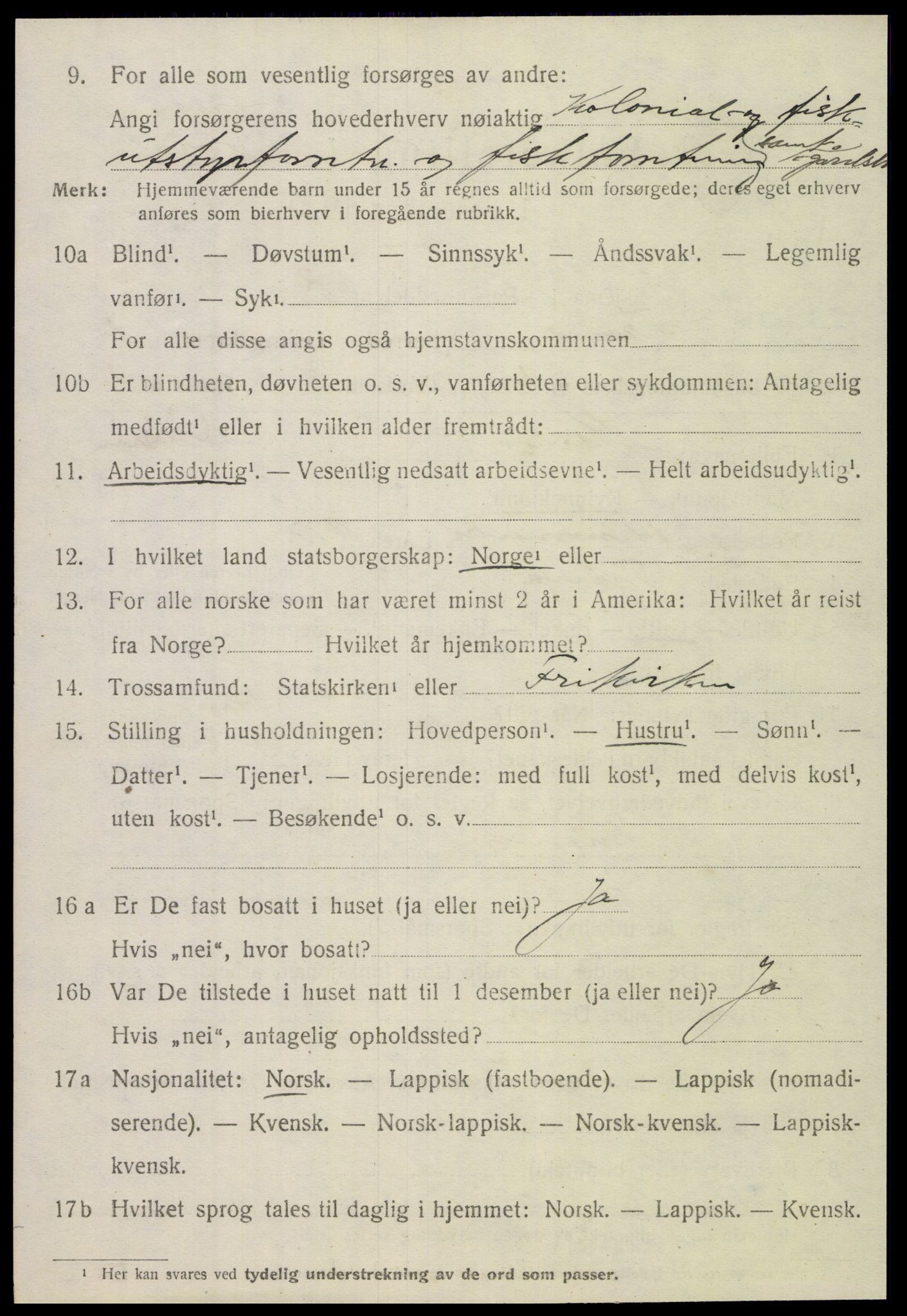 SAT, 1920 census for Træna, 1920, p. 259