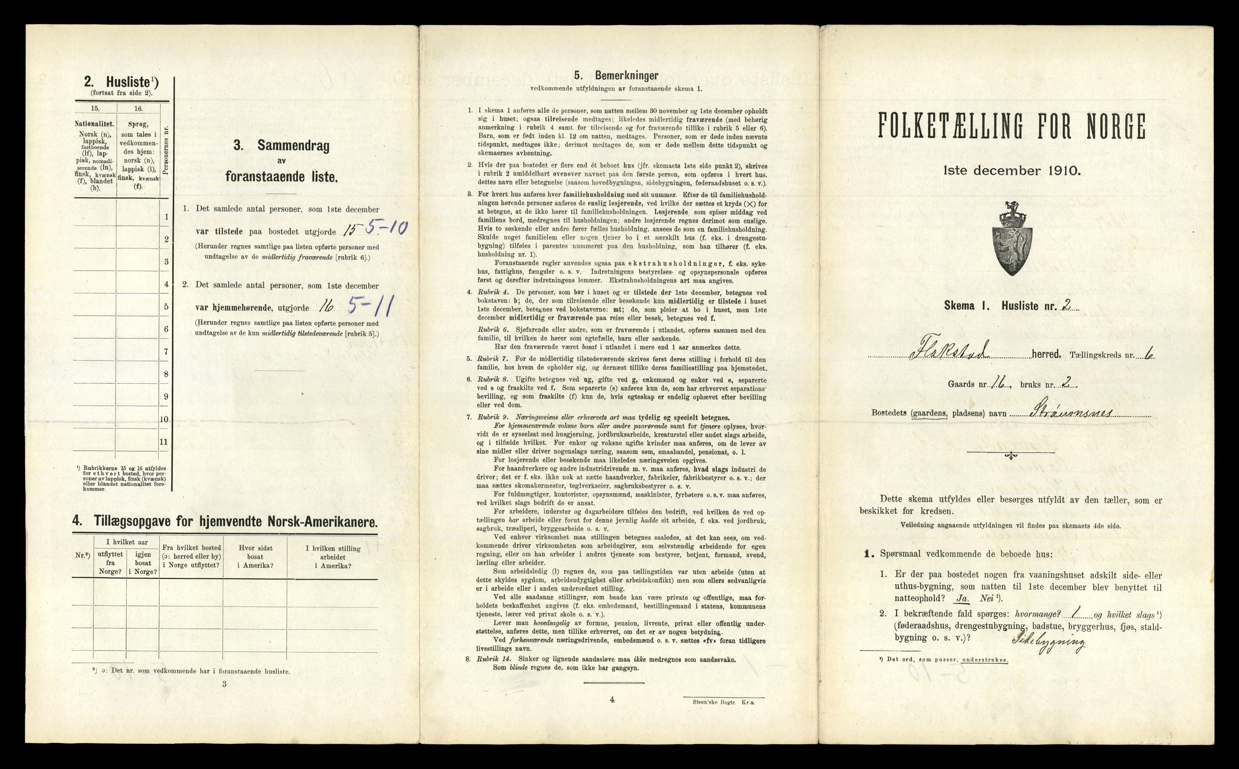 RA, 1910 census for Flakstad, 1910, p. 618