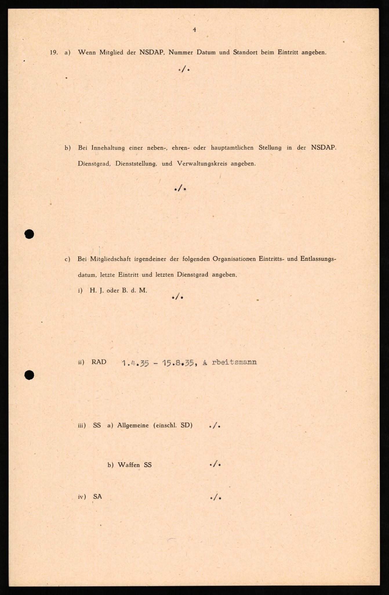 Forsvaret, Forsvarets overkommando II, RA/RAFA-3915/D/Db/L0020: CI Questionaires. Tyske okkupasjonsstyrker i Norge. Tyskere., 1945-1946, p. 368