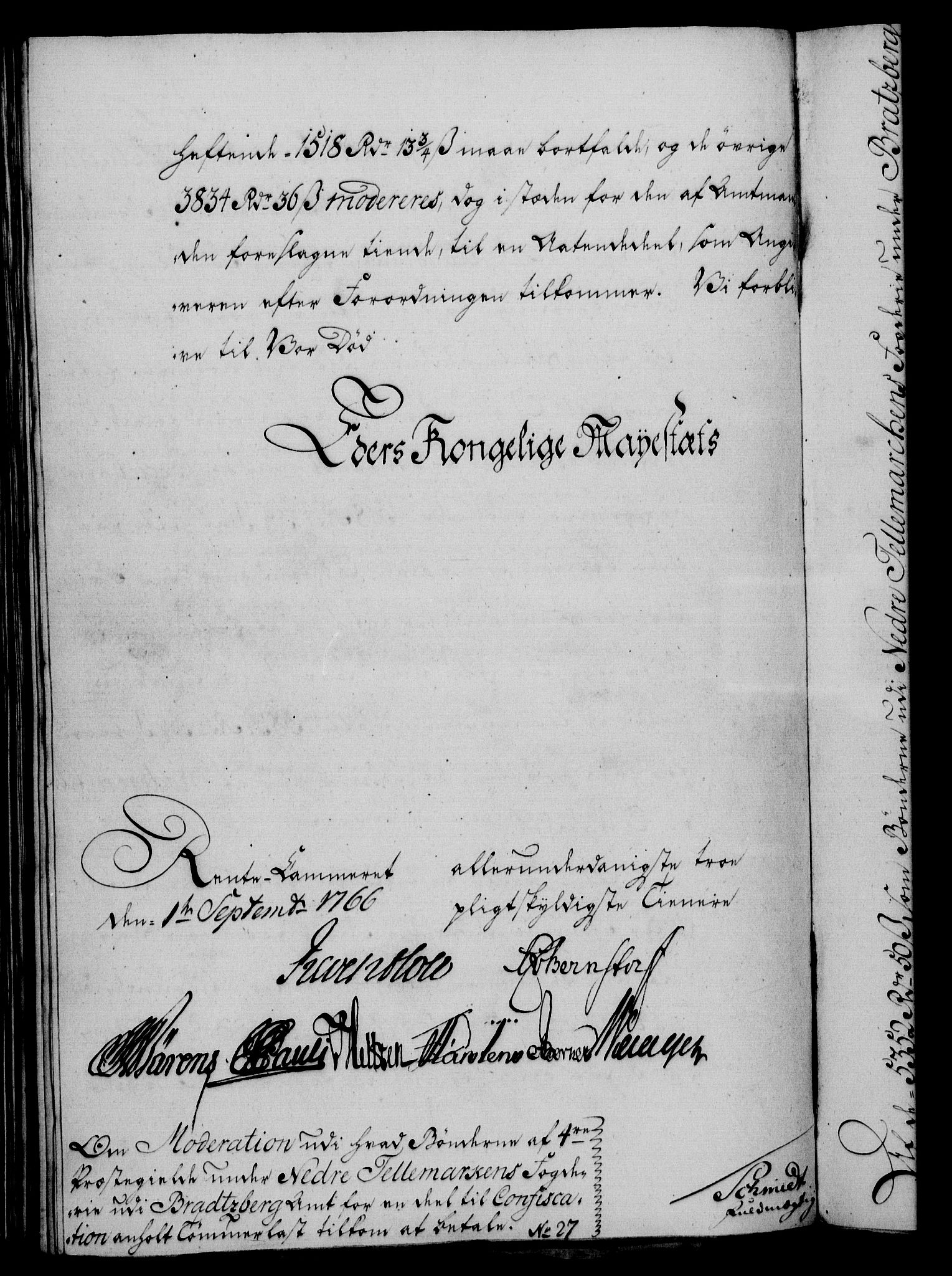 Rentekammeret, Kammerkanselliet, AV/RA-EA-3111/G/Gf/Gfa/L0048: Norsk relasjons- og resolusjonsprotokoll (merket RK 52.48), 1766, p. 339