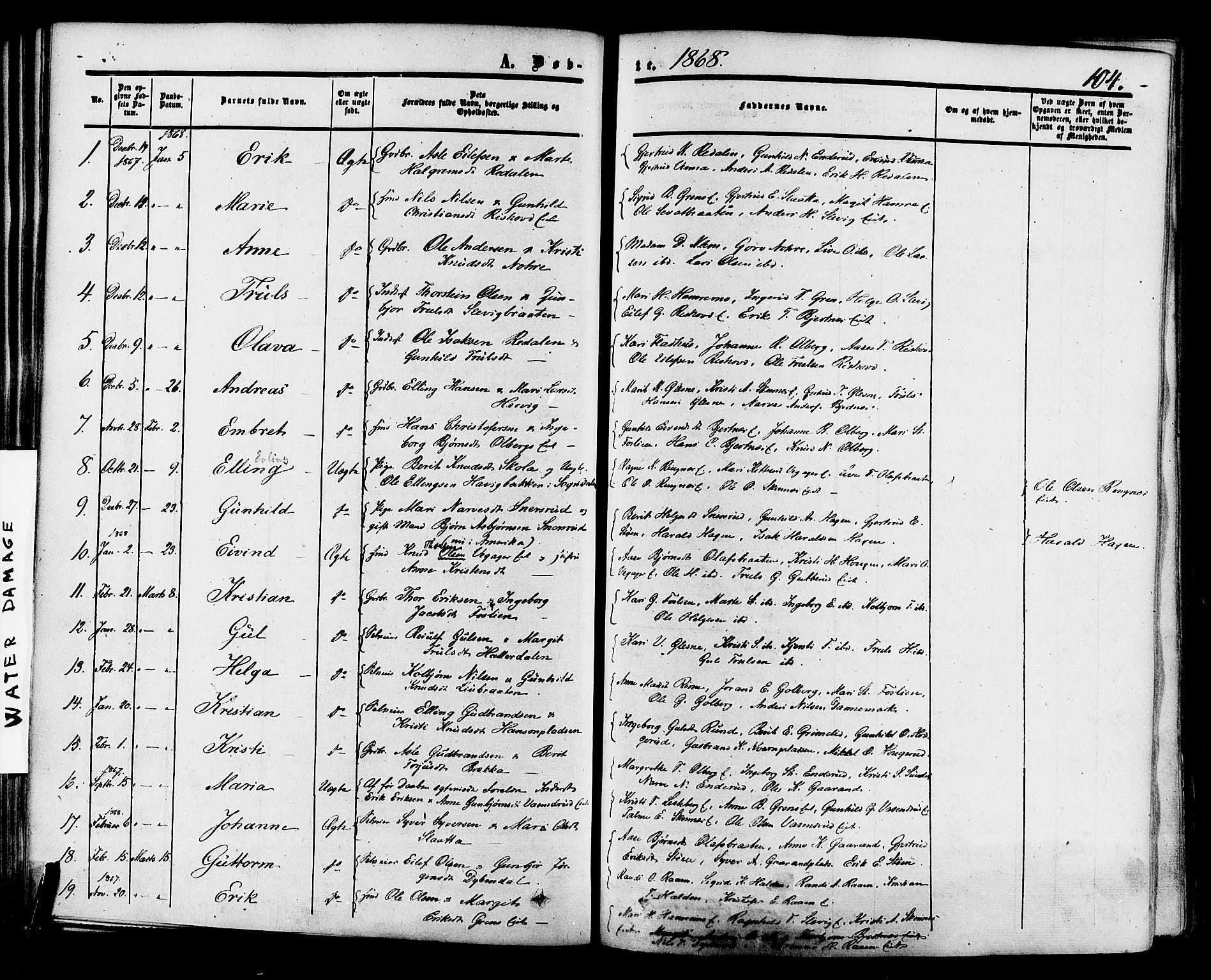 Krødsherad kirkebøker, SAKO/A-19/F/Fa/L0003: Parish register (official) no. 3, 1851-1872, p. 104