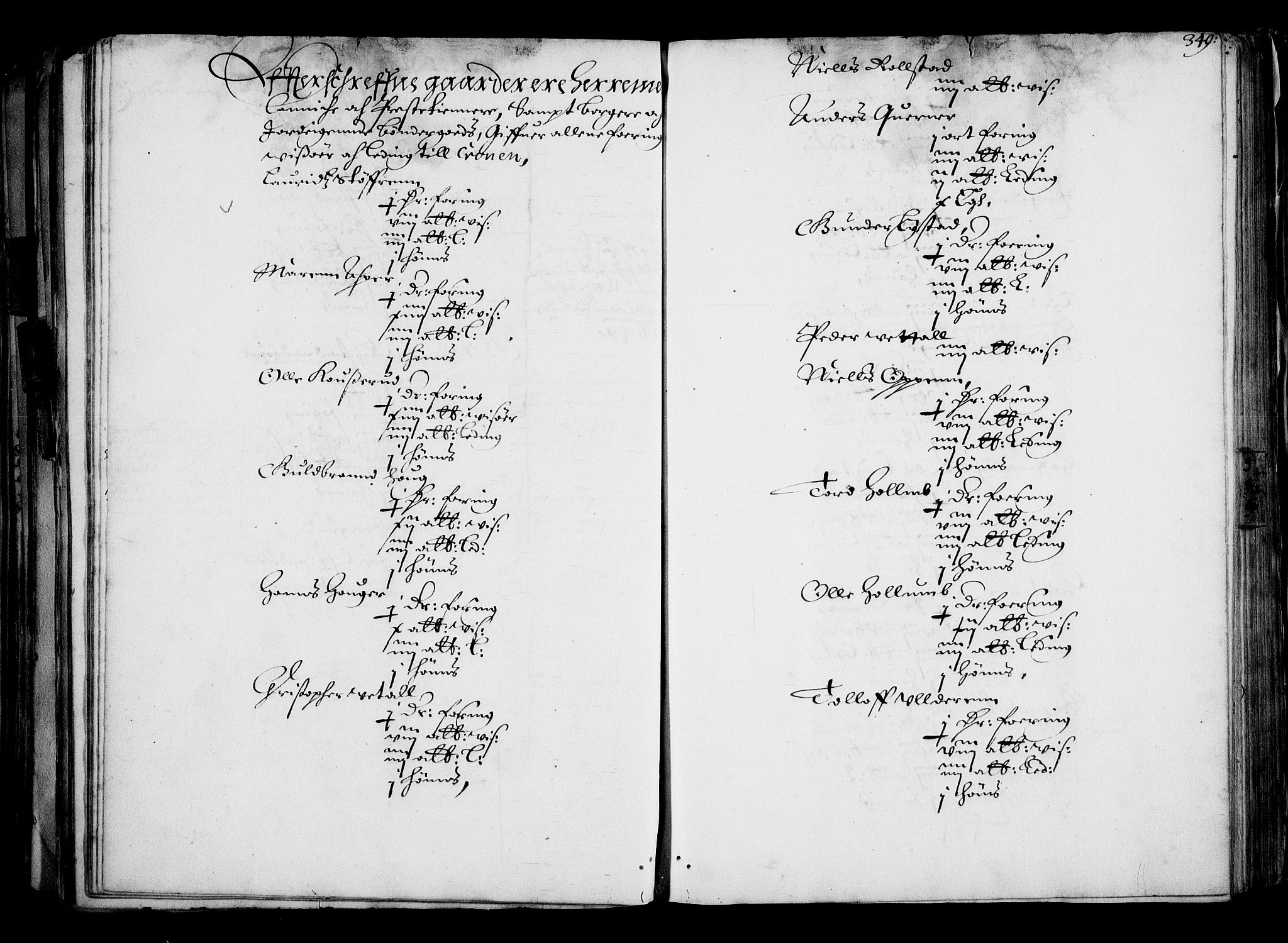 Rentekammeret inntil 1814, Realistisk ordnet avdeling, RA/EA-4070/N/Na/L0001: [XI f]: Akershus stifts jordebok, 1652, p. 348b-349a