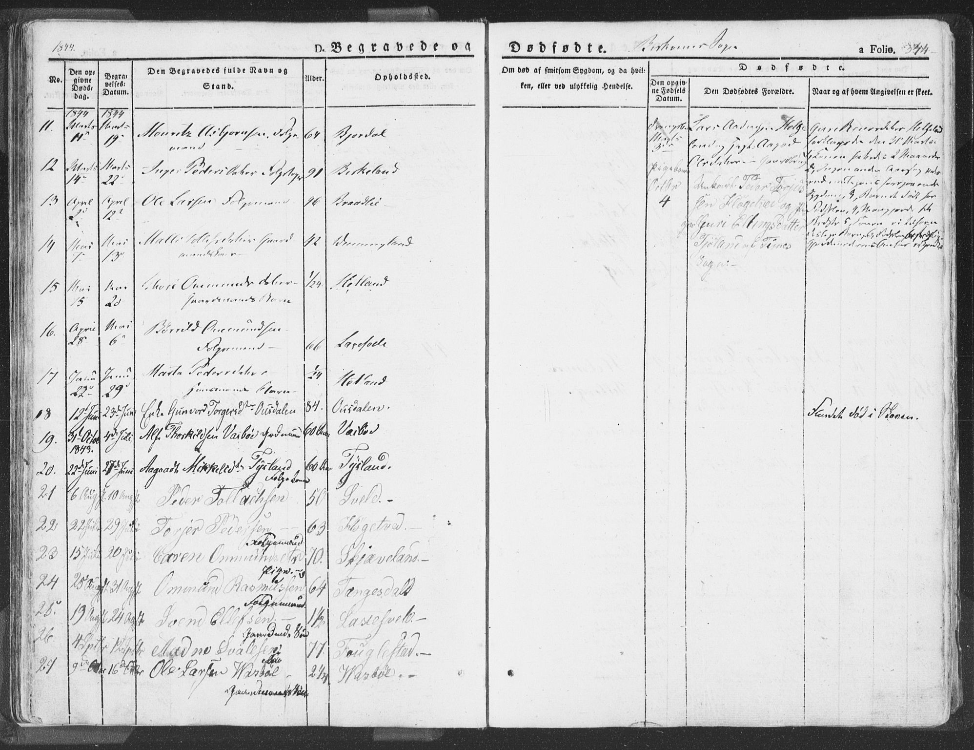 Helleland sokneprestkontor, AV/SAST-A-101810: Parish register (official) no. A 6.2, 1834-1863, p. 344