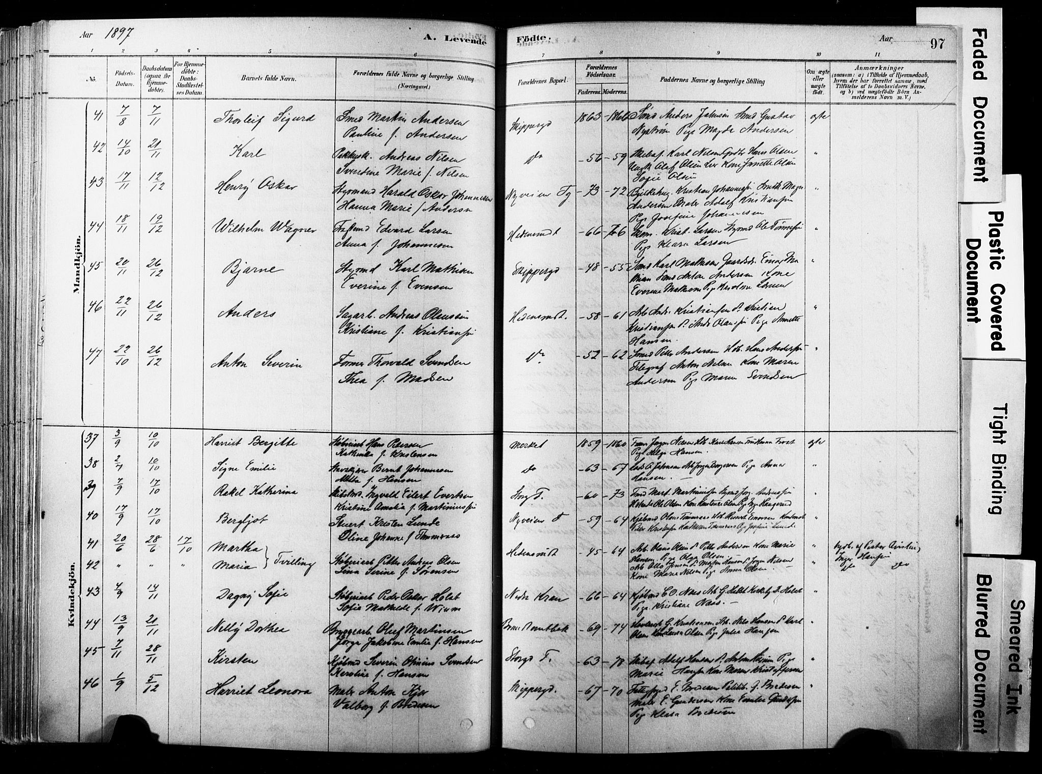 Strømsø kirkebøker, SAKO/A-246/F/Fb/L0006: Parish register (official) no. II 6, 1879-1910, p. 97