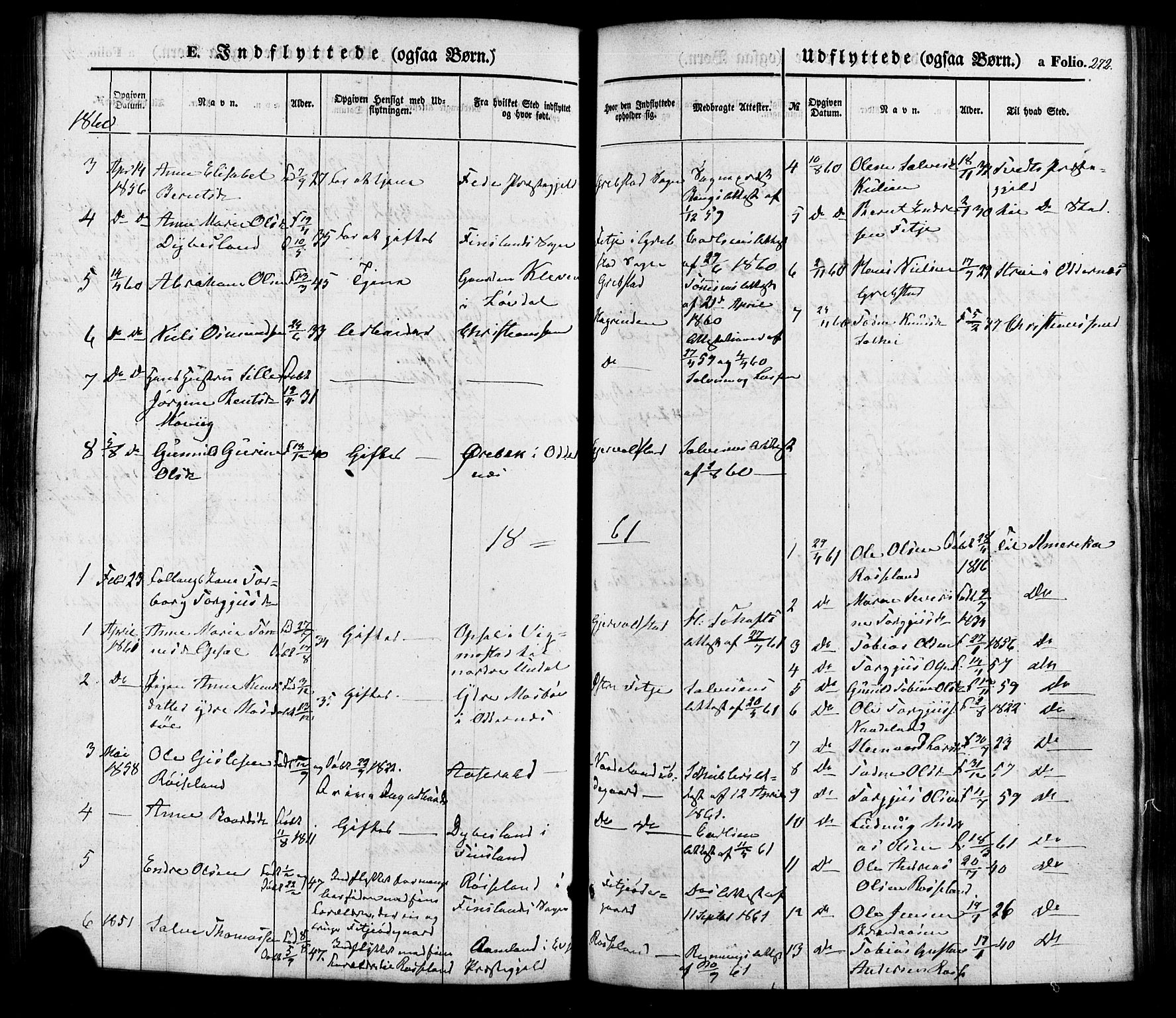 Søgne sokneprestkontor, AV/SAK-1111-0037/F/Fa/Faa/L0002: Parish register (official) no. A 2, 1854-1882, p. 272