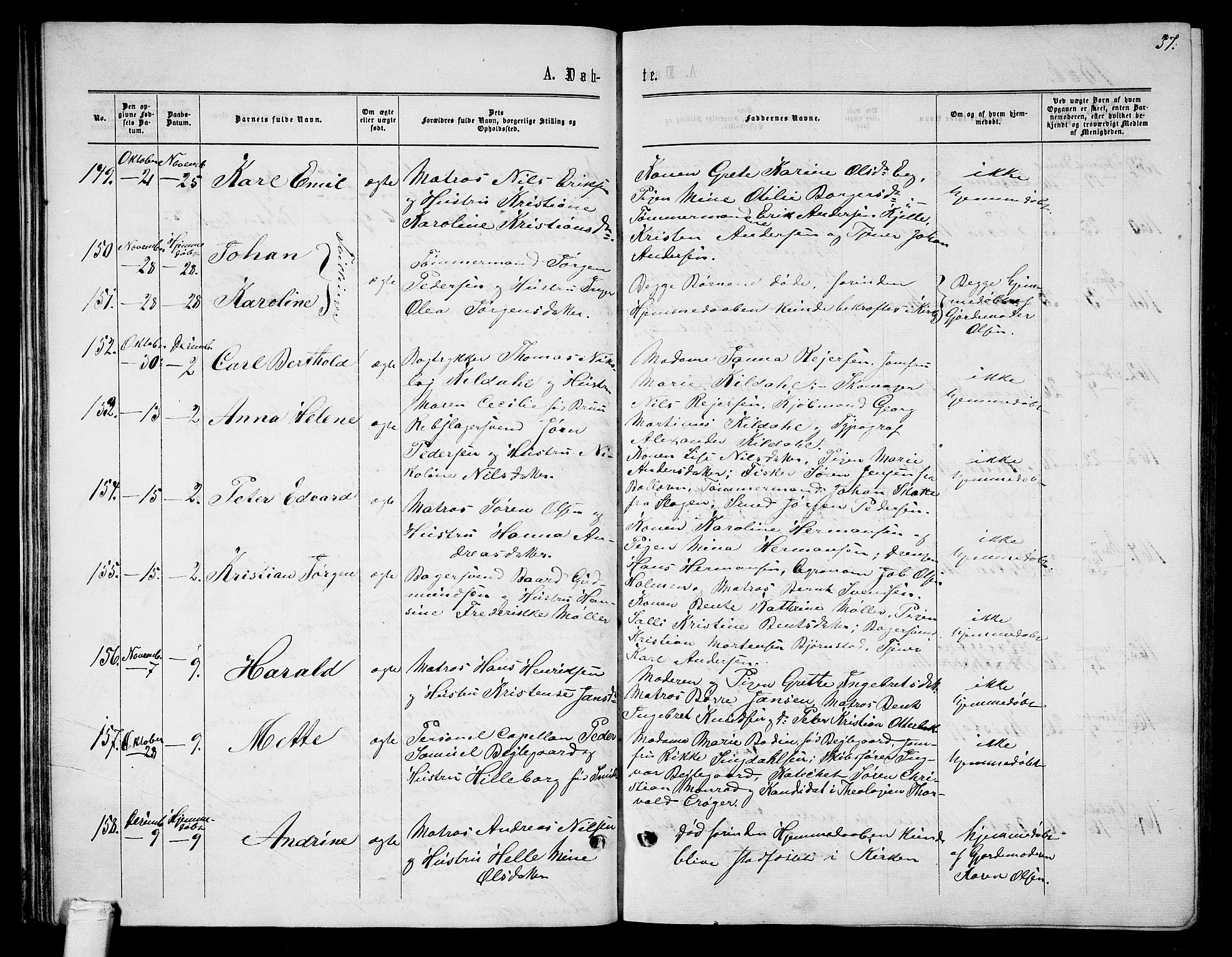 Tønsberg kirkebøker, AV/SAKO-A-330/G/Ga/L0004: Parish register (copy) no. 4, 1865-1874, p. 37